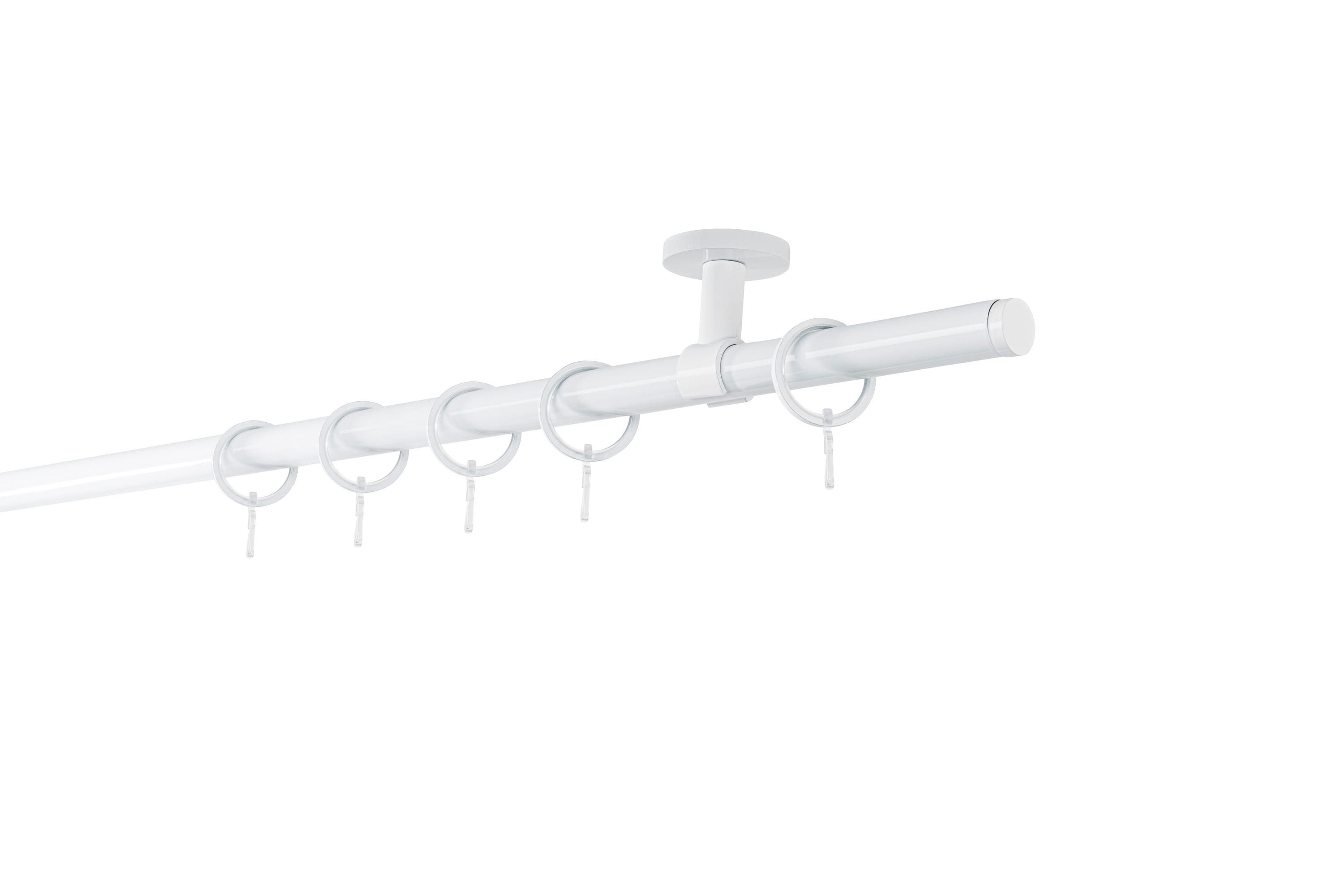 20mm,1-l&auml;ufig,Rohr,Deckentr&auml;ger classic,Endst&uuml;ck match Gr&ouml;&szlig;e: 100cm, Farbvariante: Wei&szlig; 