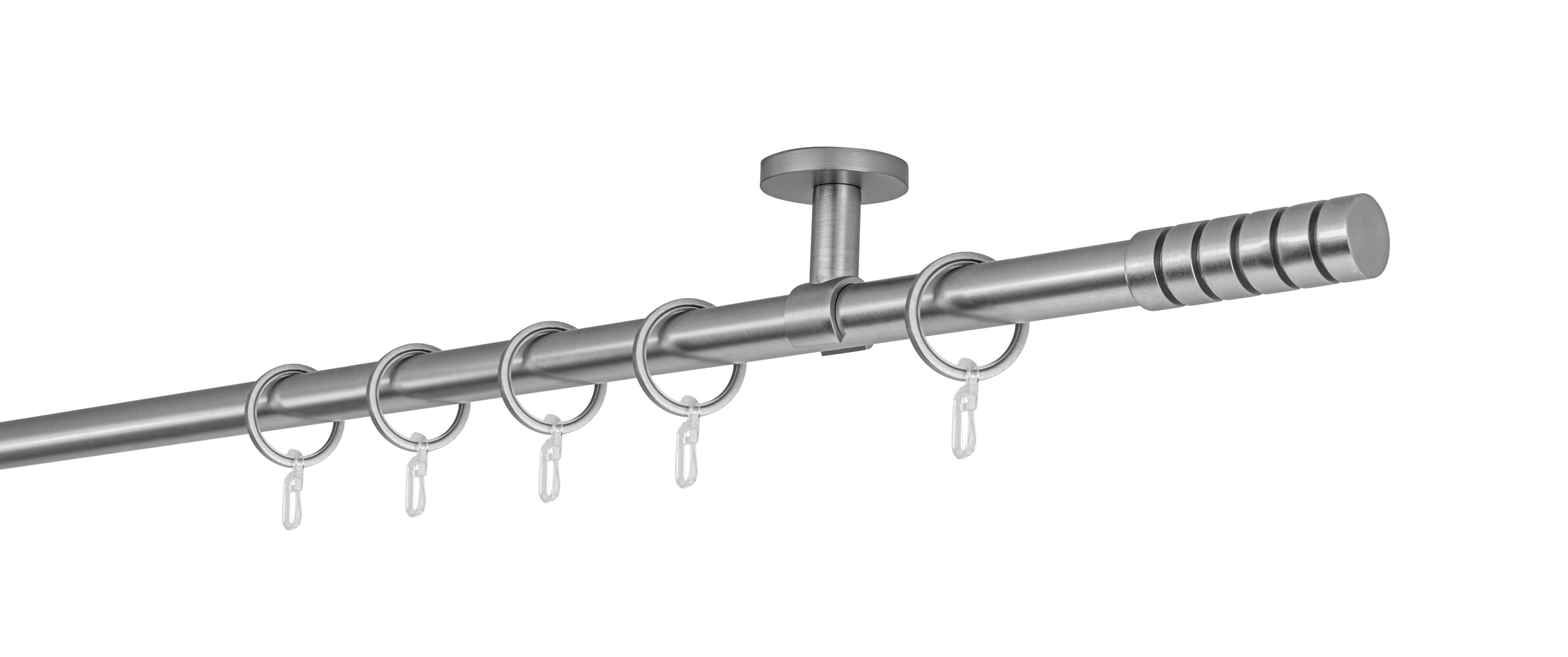 20mm,1-l&auml;ufig,Rohr,Deckentr&auml;ger classic,Endst&uuml;ck rillcube Gr&ouml;&szlig;e: 100cm, Farbvariante: Edelstahl-Optik 