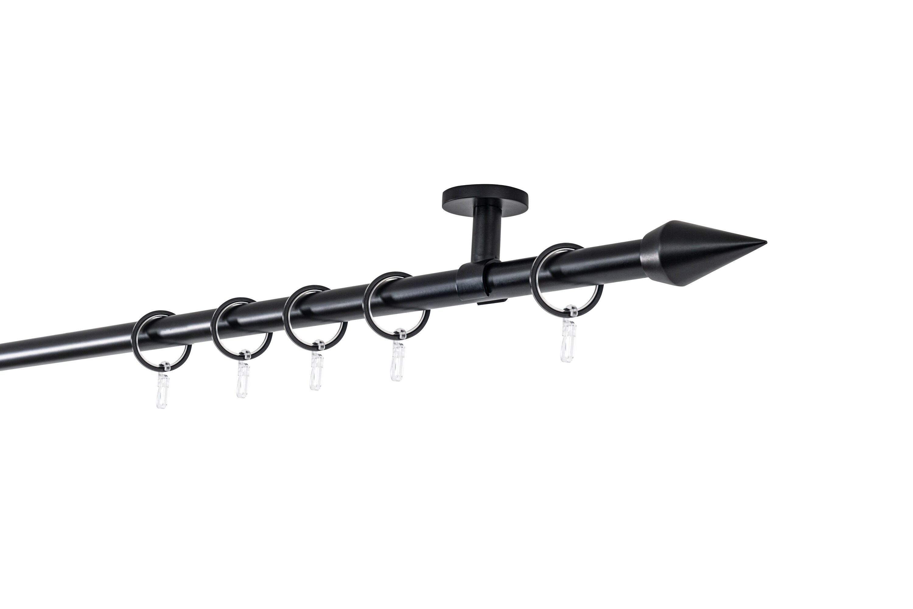 20mm,1-l&auml;ufig,Rohr,Deckentr&auml;ger classic,Endst&uuml;ck point Gr&ouml;&szlig;e: 100cm, Farbvariante: Schwarz 