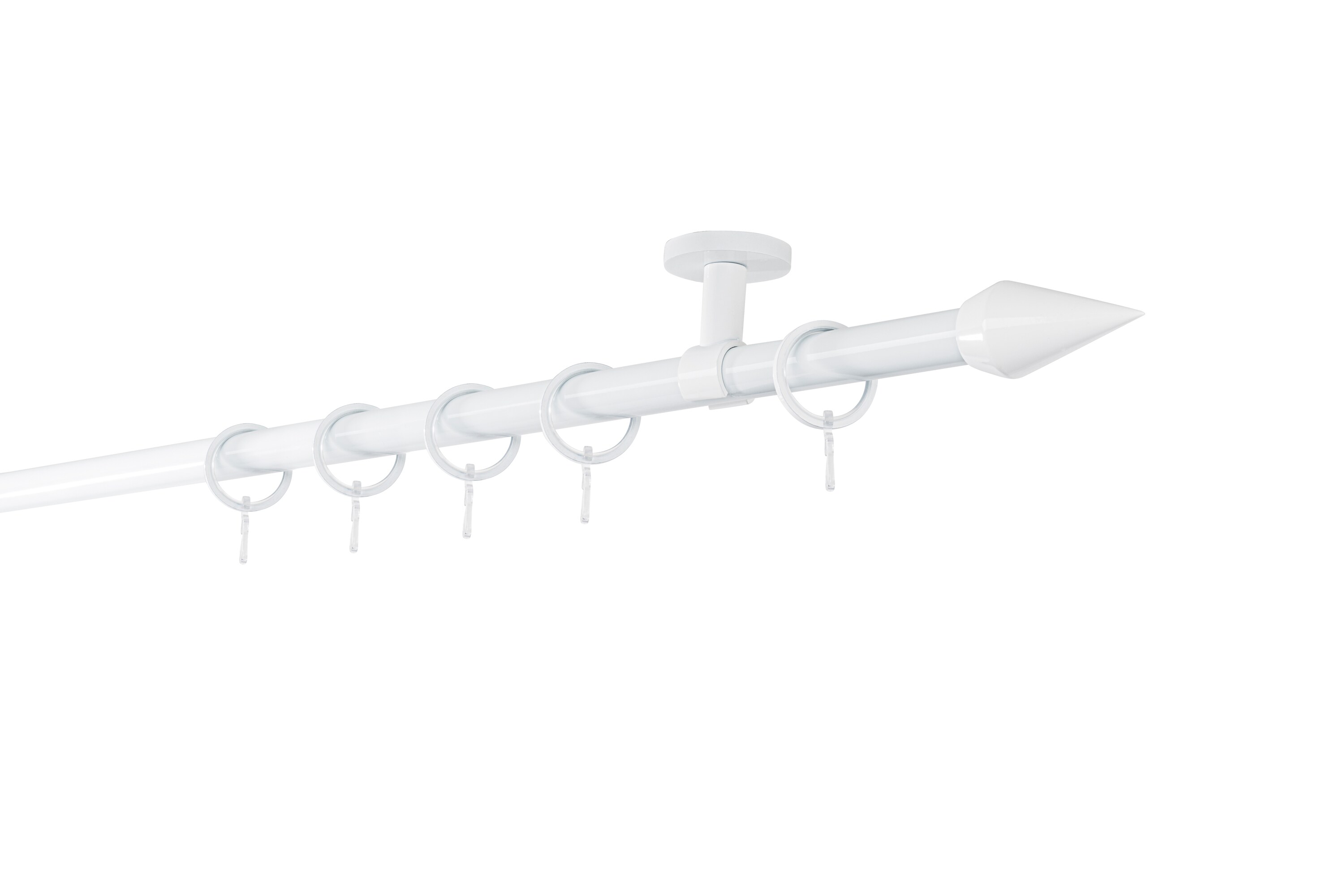 20mm,1-l&auml;ufig,Rohr,Deckentr&auml;ger classic,Endst&uuml;ck point Gr&ouml;&szlig;e: 100cm, Farbvariante: Wei&szlig; 