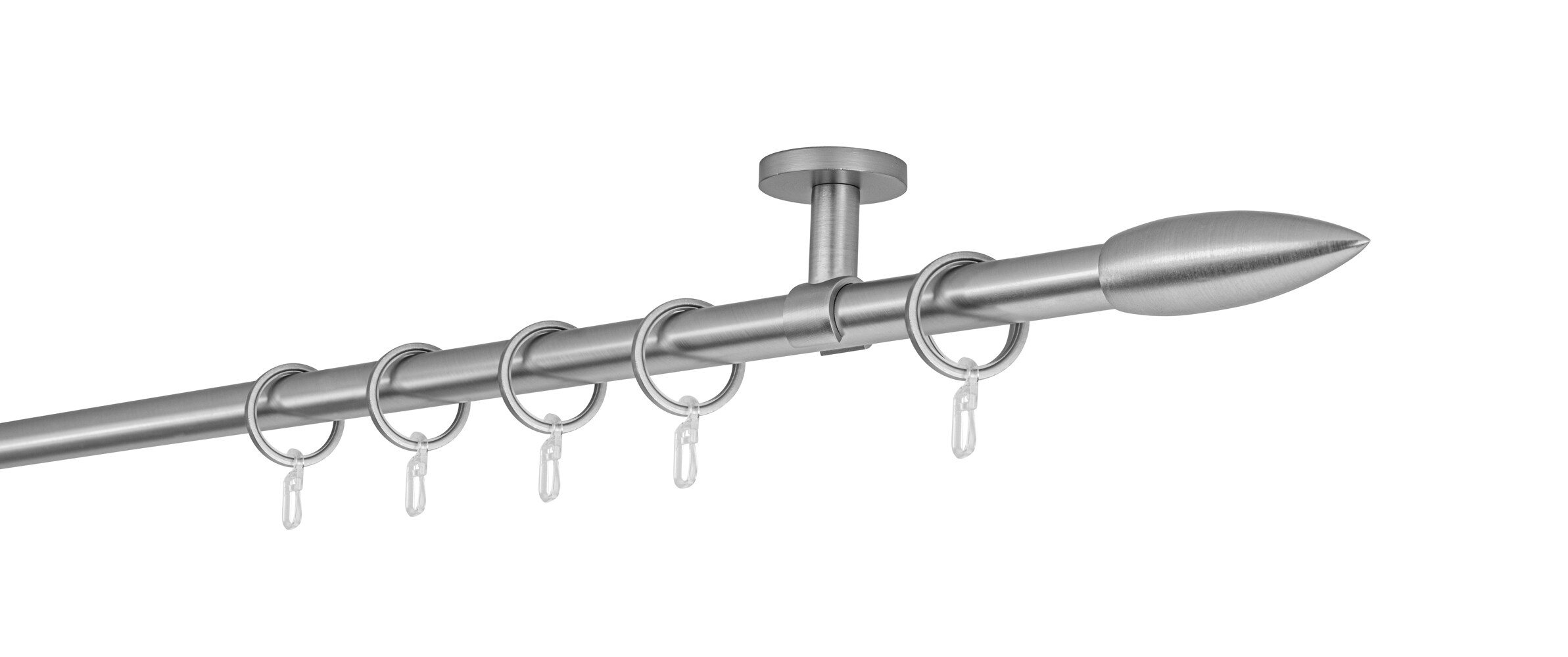 20mm,1-l&auml;ufig,Rohr,Deckentr&auml;ger classic,Endst&uuml;ck cardo Farbe: Edelstahl-Optik, Gr&ouml;&szlig;e: 100cm 