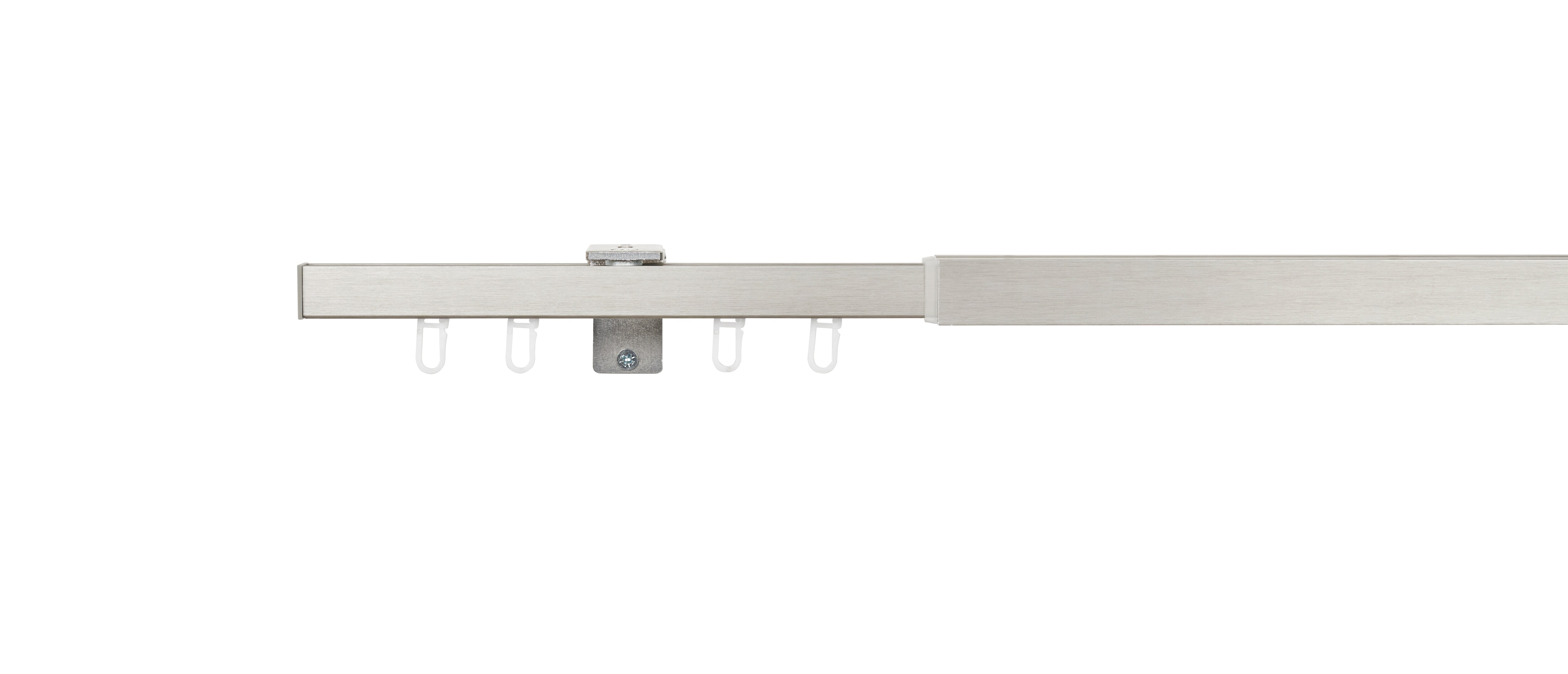 Ondeco Vorhangschiene ausziehbar Gardinenschiene innenlauf Gardinenstange Deckenmontage modern 1-Lauf Farbe: Edelstahl-Optik, Gr&ouml;&szlig;e: 120-210 cm 