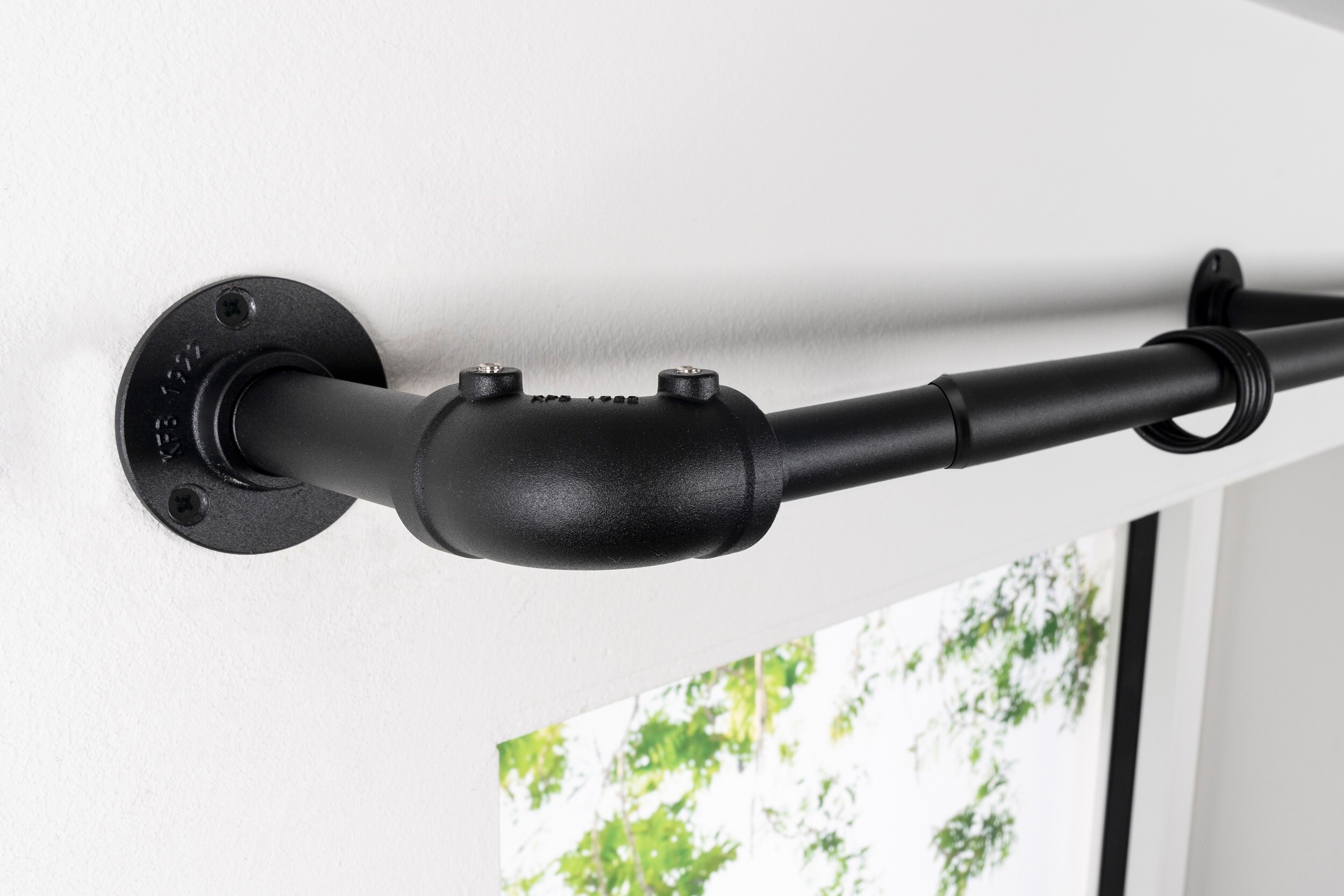 Industrielle Gardinenstangen-Set (2 Stück) - Verstellbar 89-190 Cm, 1,6 Cm Durchmesser, Für Schwere Vorhänge Bis 11 Kg, Schwarz