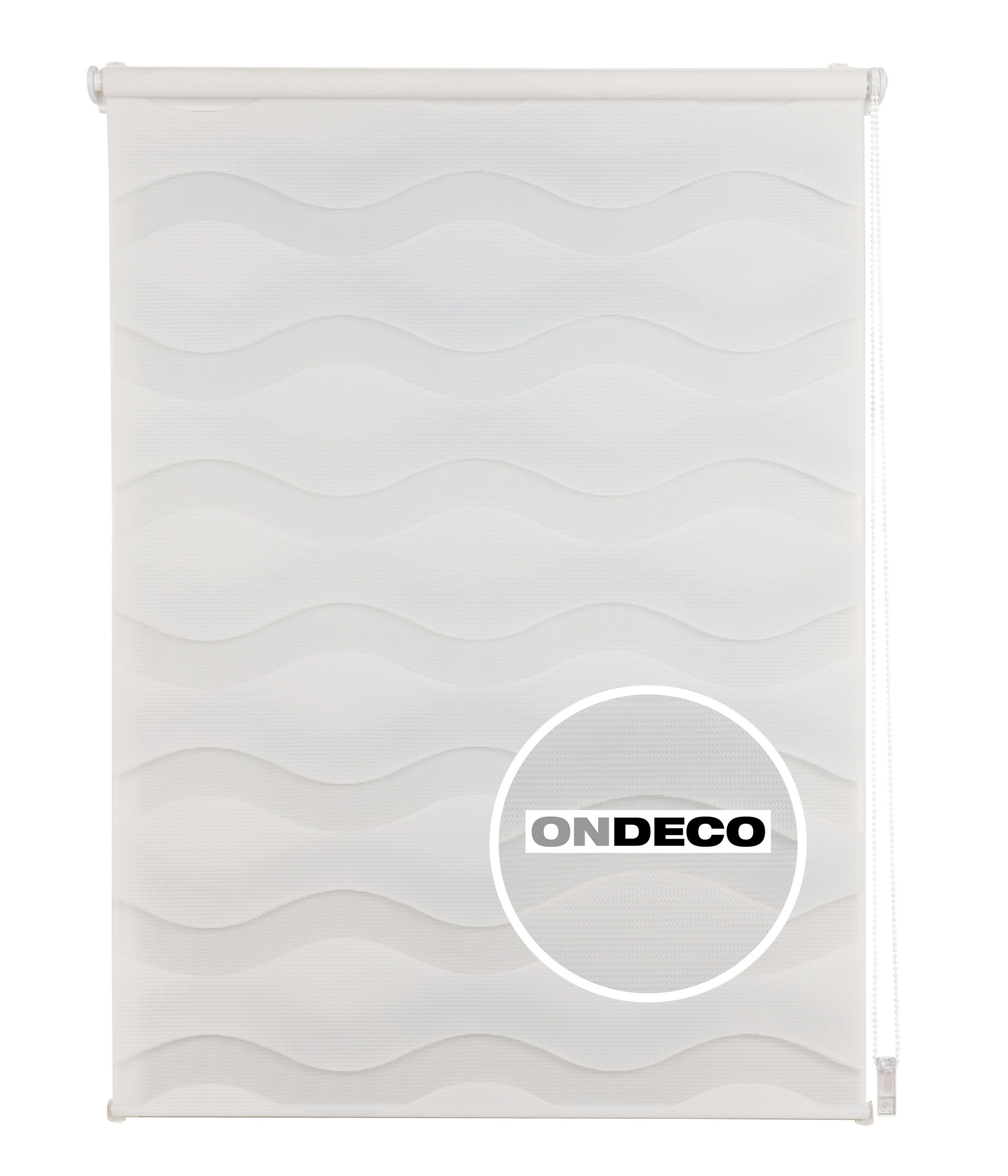 Ondeco Doppelrollo Wave Klemmfix  Seitenzugrollo Blickdicht Klemmfix Farbe: Wei&szlig;, Gr&ouml;&szlig;e: 120x160 cm 