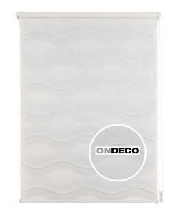 Ondeco Doppelrollo Wave Klemmfix  Seitenzugrollo Blickdicht Klemmfix Farbe: Weiß, Größe: 120x160 cm 