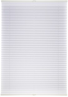 Ondeco Plissee weiß ohne Bohren mit Klemmträger Lichtschutz Blickdicht Farbe: Weiß, Größe: 40x100 cm 