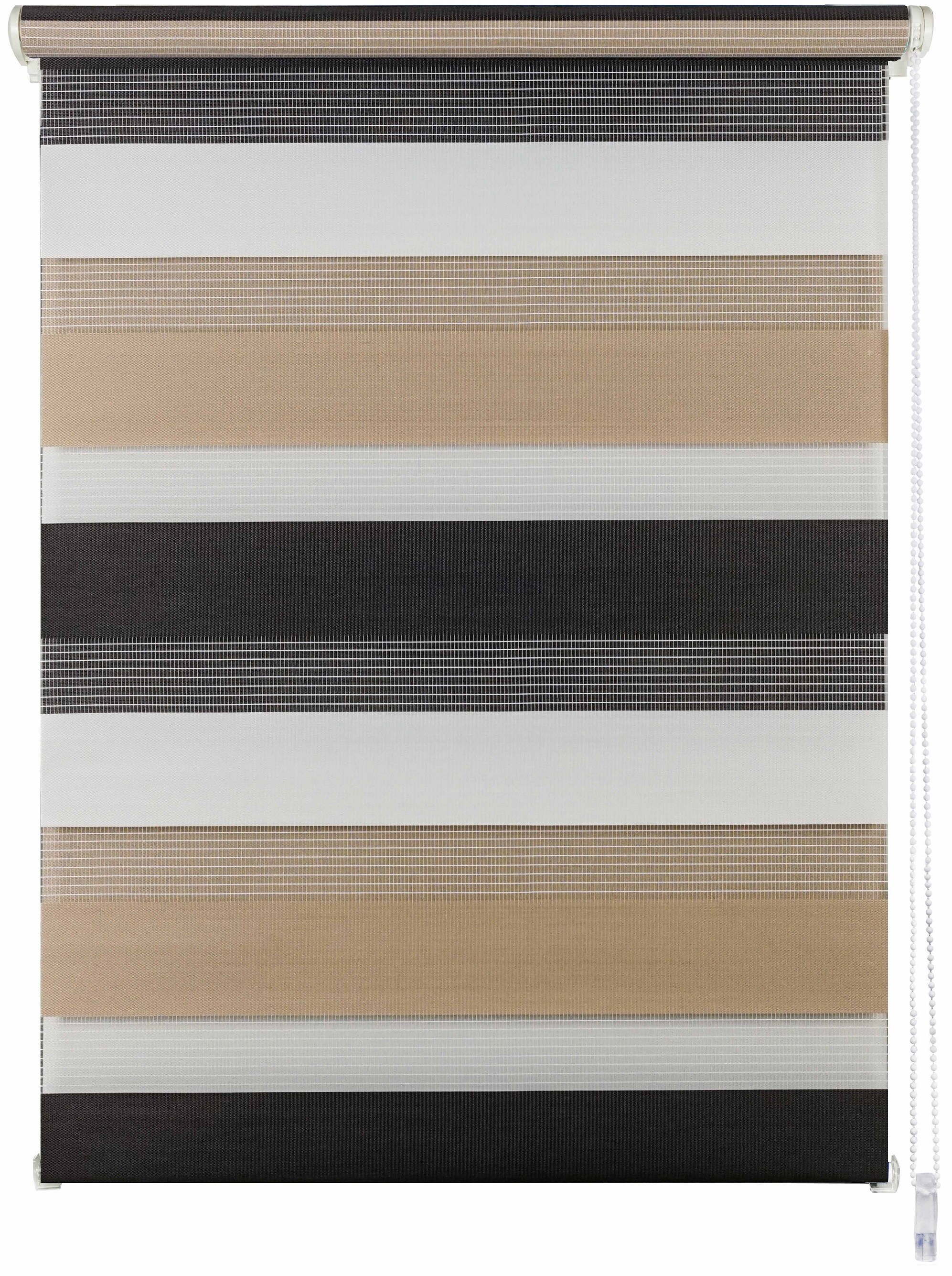 Ondeco Doppelrollo Just Triple Klemmfix  Seitenzugrollo Blickdicht Klemmfix Farbe: Cappuccino, Gr&ouml;&szlig;e: 60x160 cm 