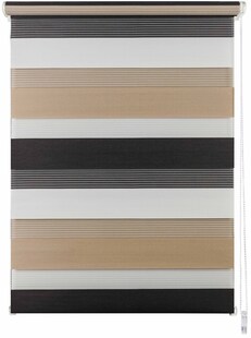 Ondeco Doppelrollo Just Triple Klemmfix  Seitenzugrollo Blickdicht Klemmfix Farbe: Cappuccino, Größe: 120x160 cm 