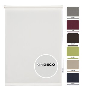 Ondeco Tageslichtrollo Win ohne Bohren Klemmfix lichtdurchlässig und Blickdicht Farbe: Weiß, Größe: 60x160 cm 