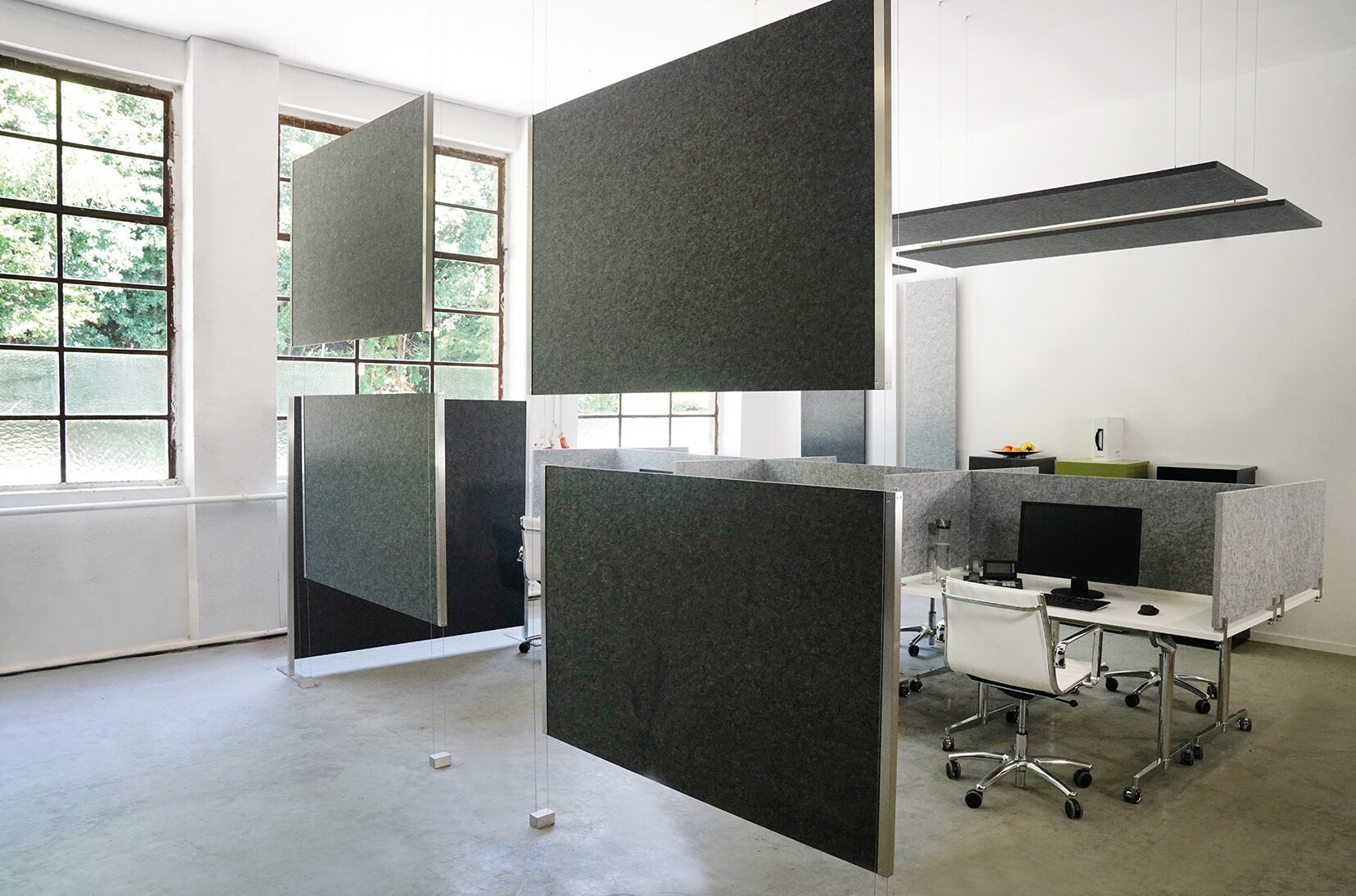 Raumteiler-Set b-box 2-Lauf Farbe: lichtgrau, Gr&ouml;&szlig;e: 125x100x2,5cm 