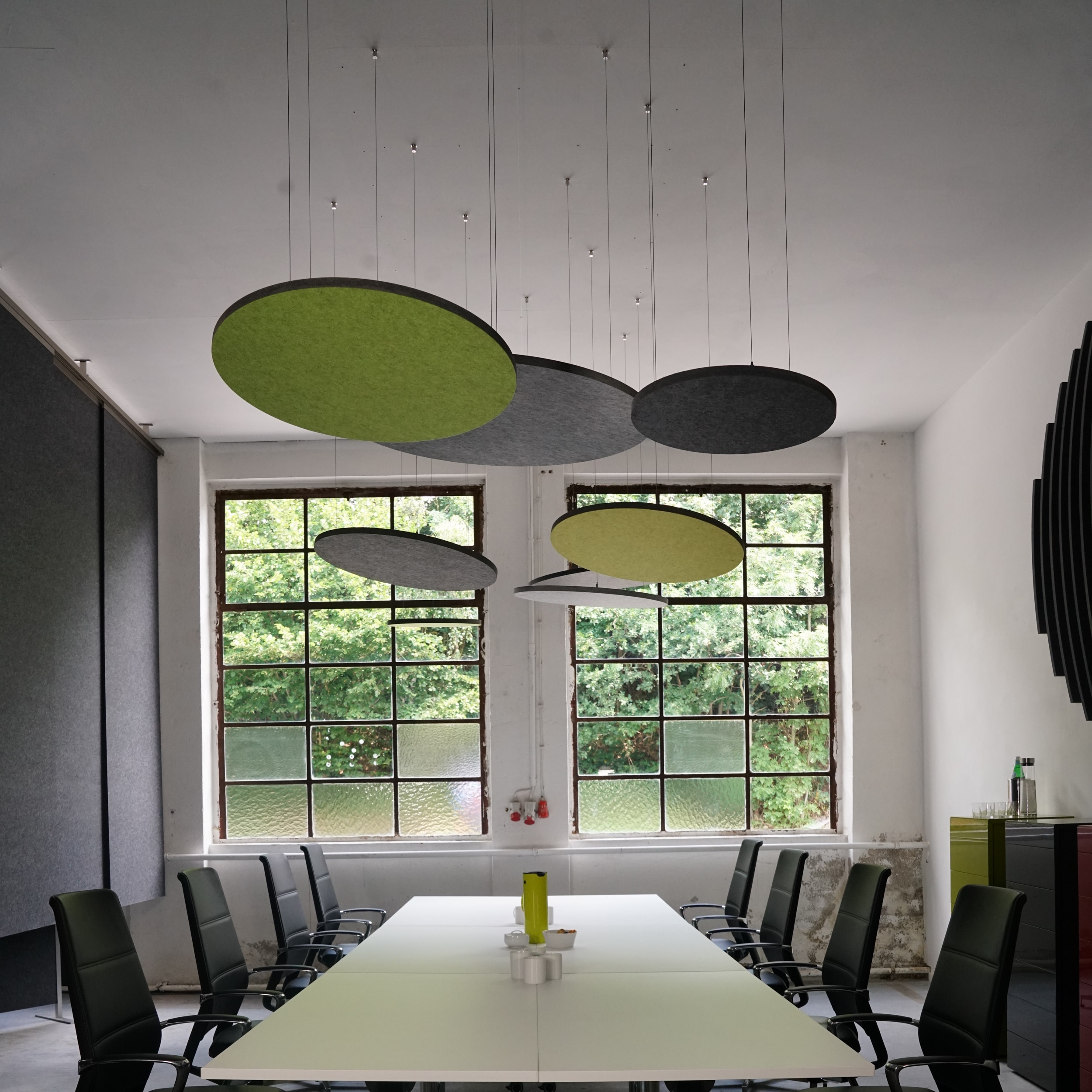 Deckensegel-Set ceiling round Deckentr&auml;ger Farbe: lichtgrau, Gr&ouml;&szlig;e: 50x50x2,5cm 