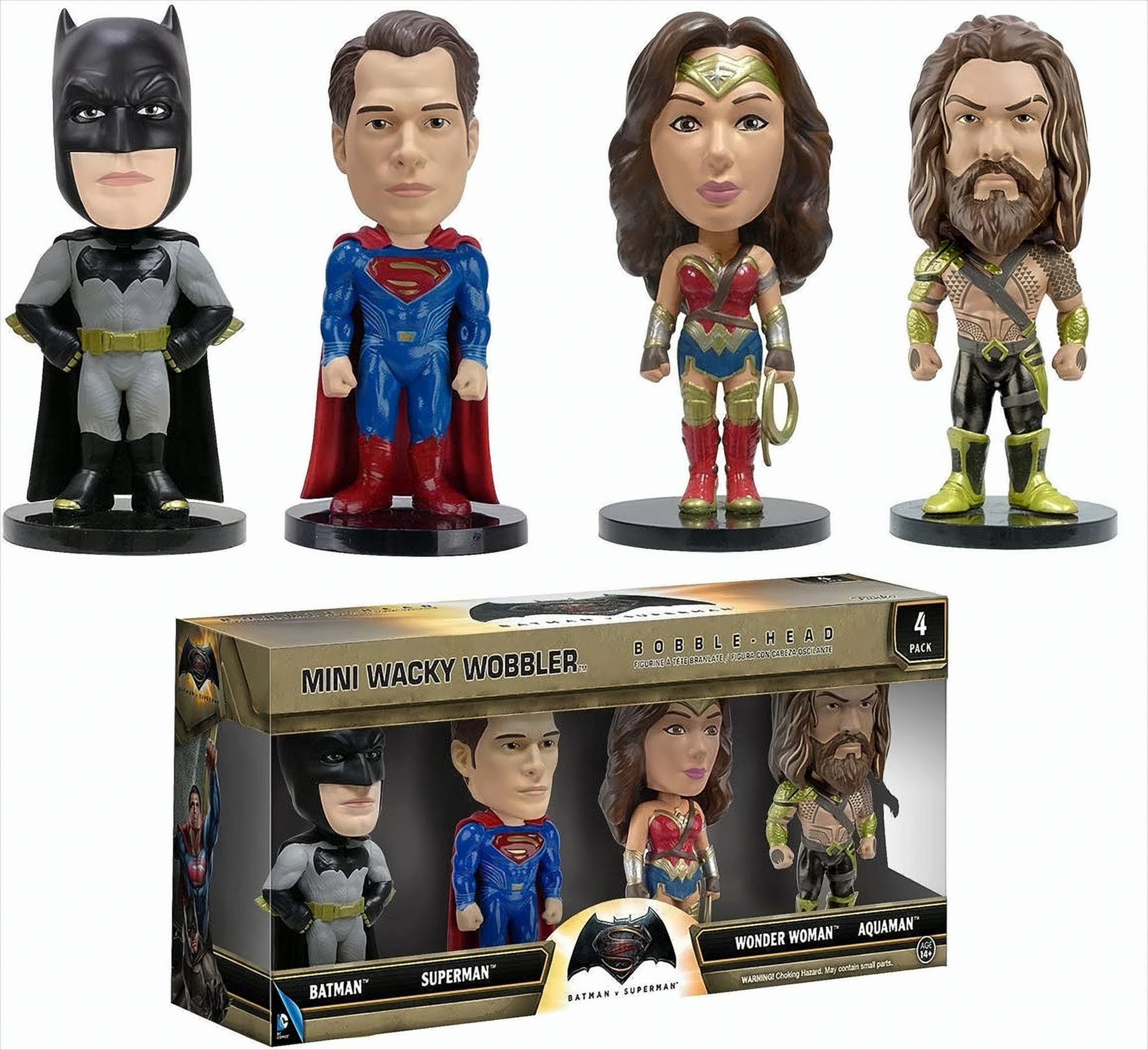 Mini Wacky Wobbler Batman vs. Superman 4-Pack 