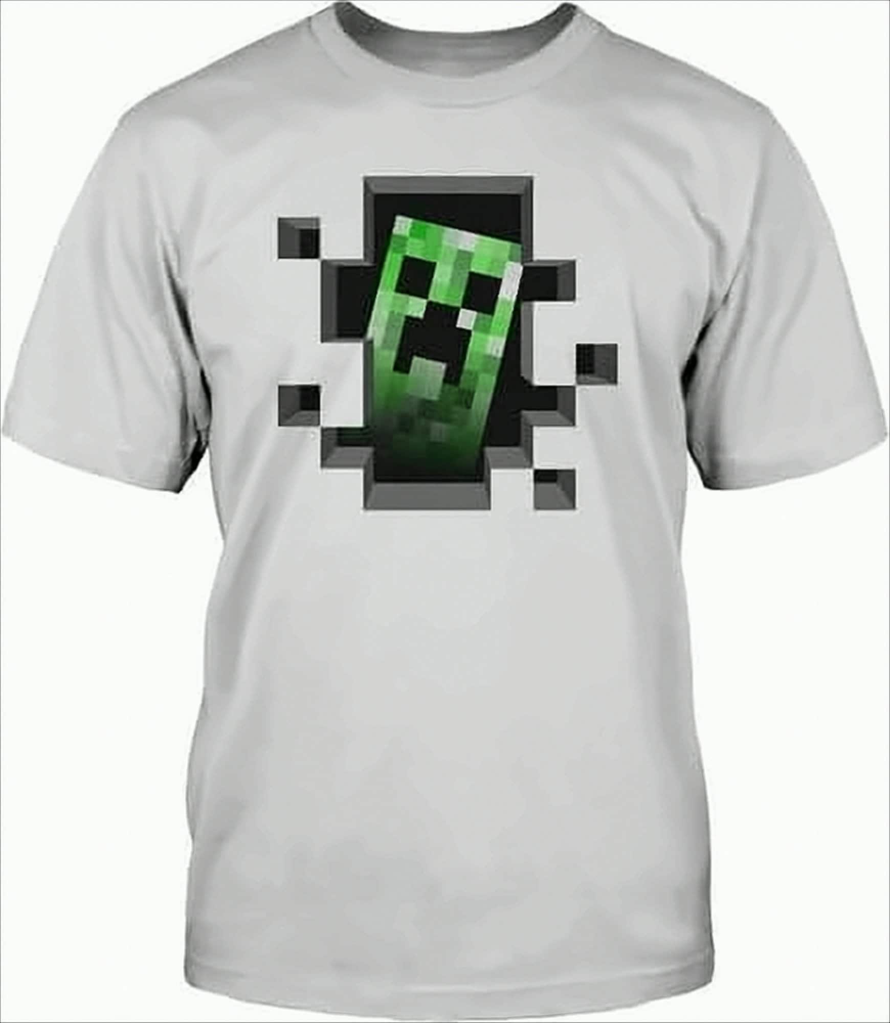Minecraft Creeper Kinder T-Shirt 122/128 wei&szlig; 