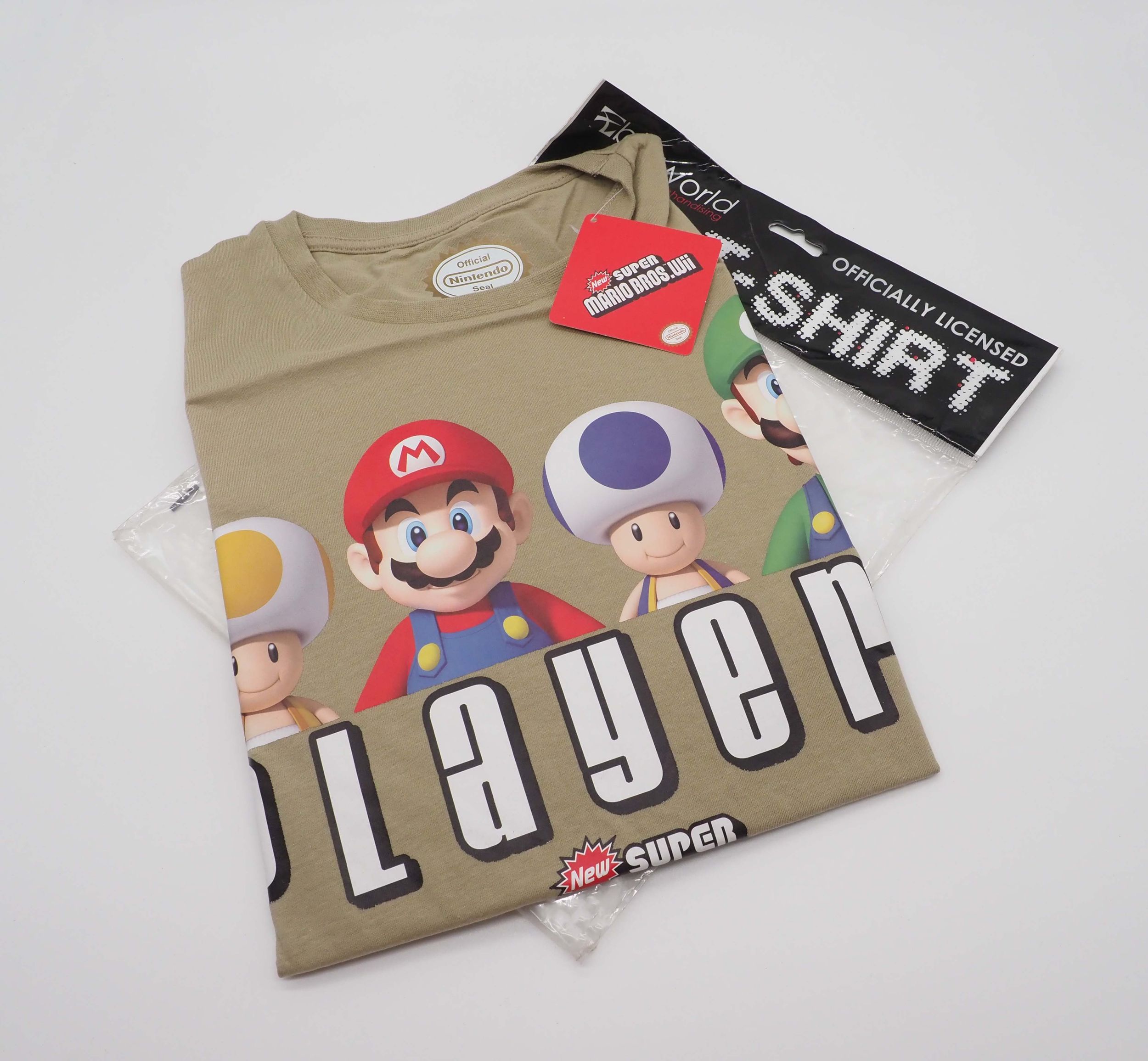 Bioworld Super Mario Herren T-Shirt Players S Khaki 