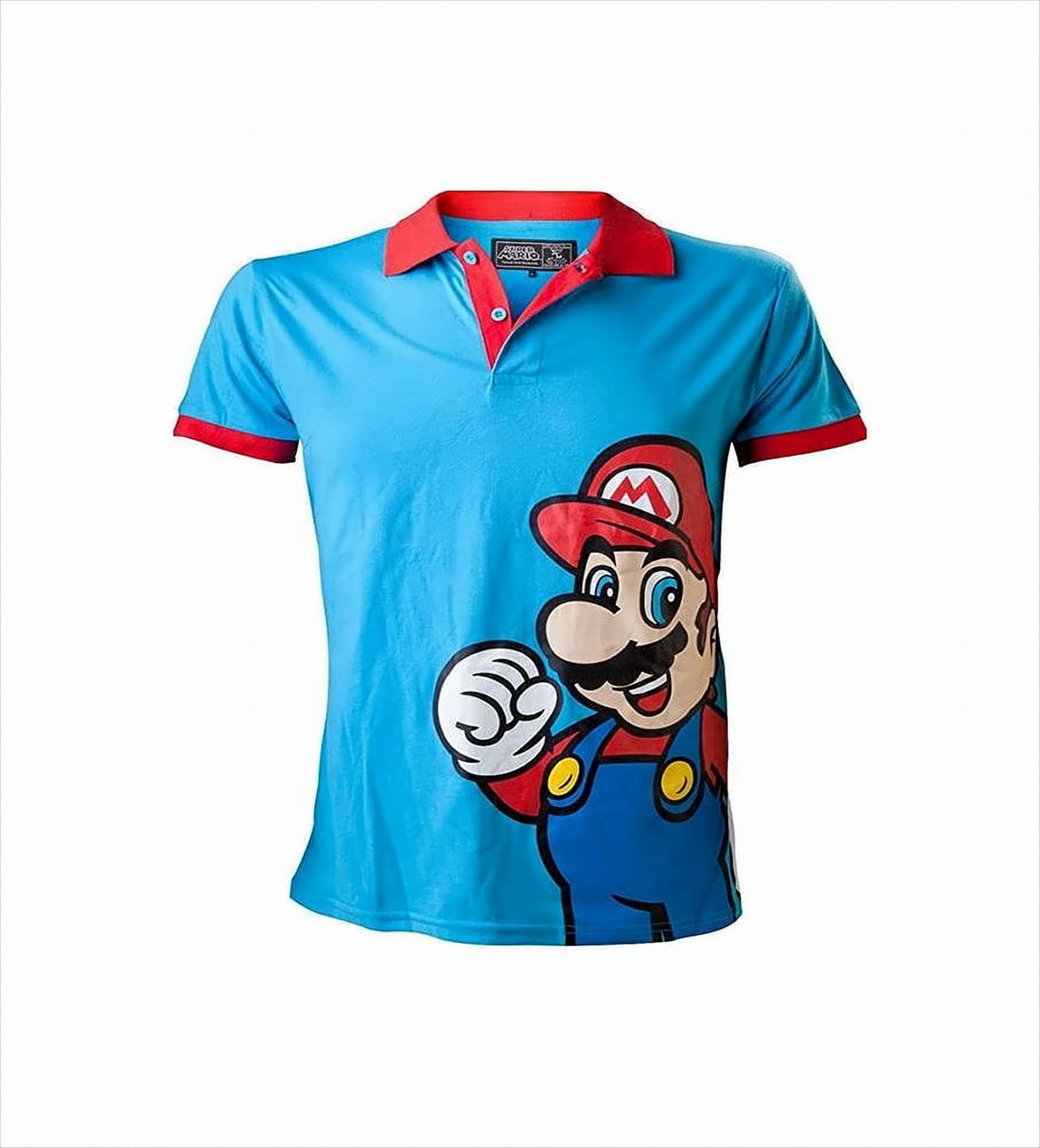 Super Mario Polo-Shirt S Mario S blau/rot 