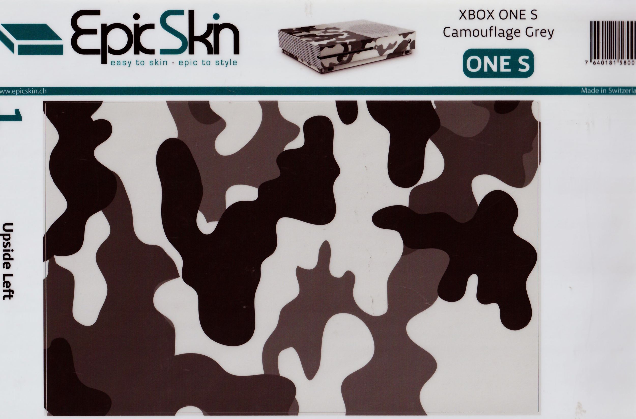 XBOX ONE S - Design Aufkleber Camouflage Grey 