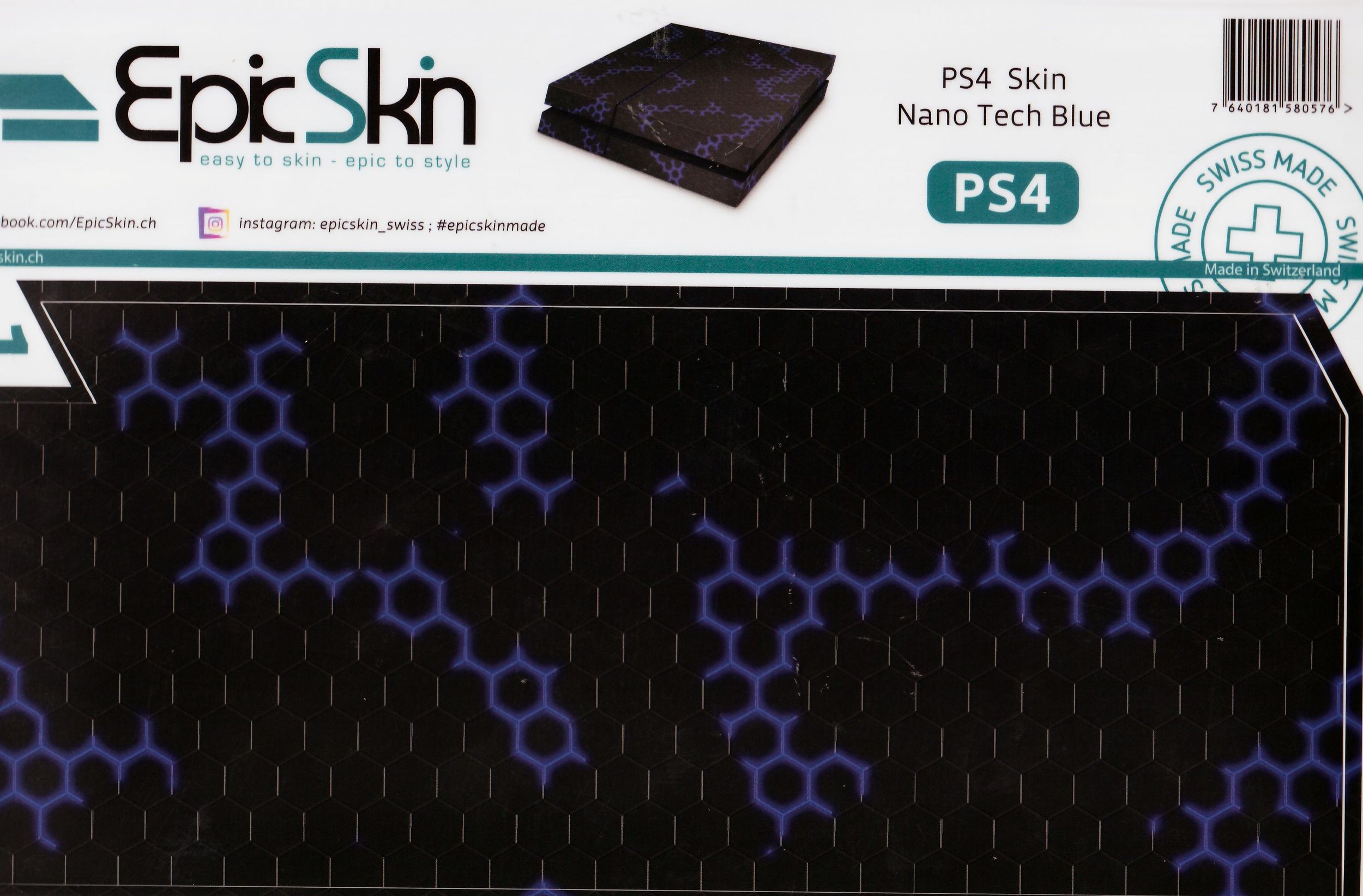 PS4 Skin - Design Aufkleber Nano Tech Blue 