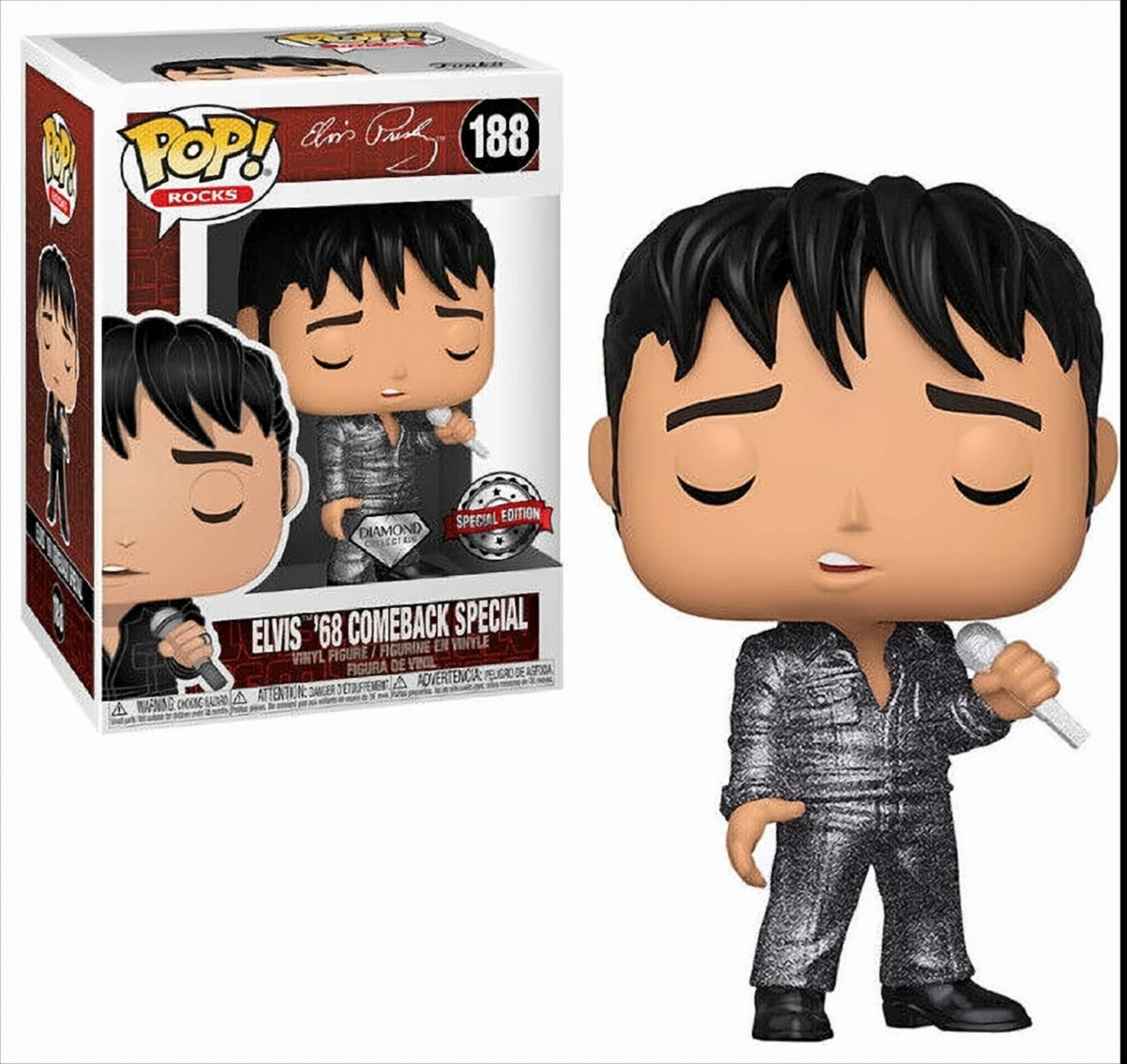 Funko Pop - Elvis Presley 1968 Comeback Special Diamond Glitter 