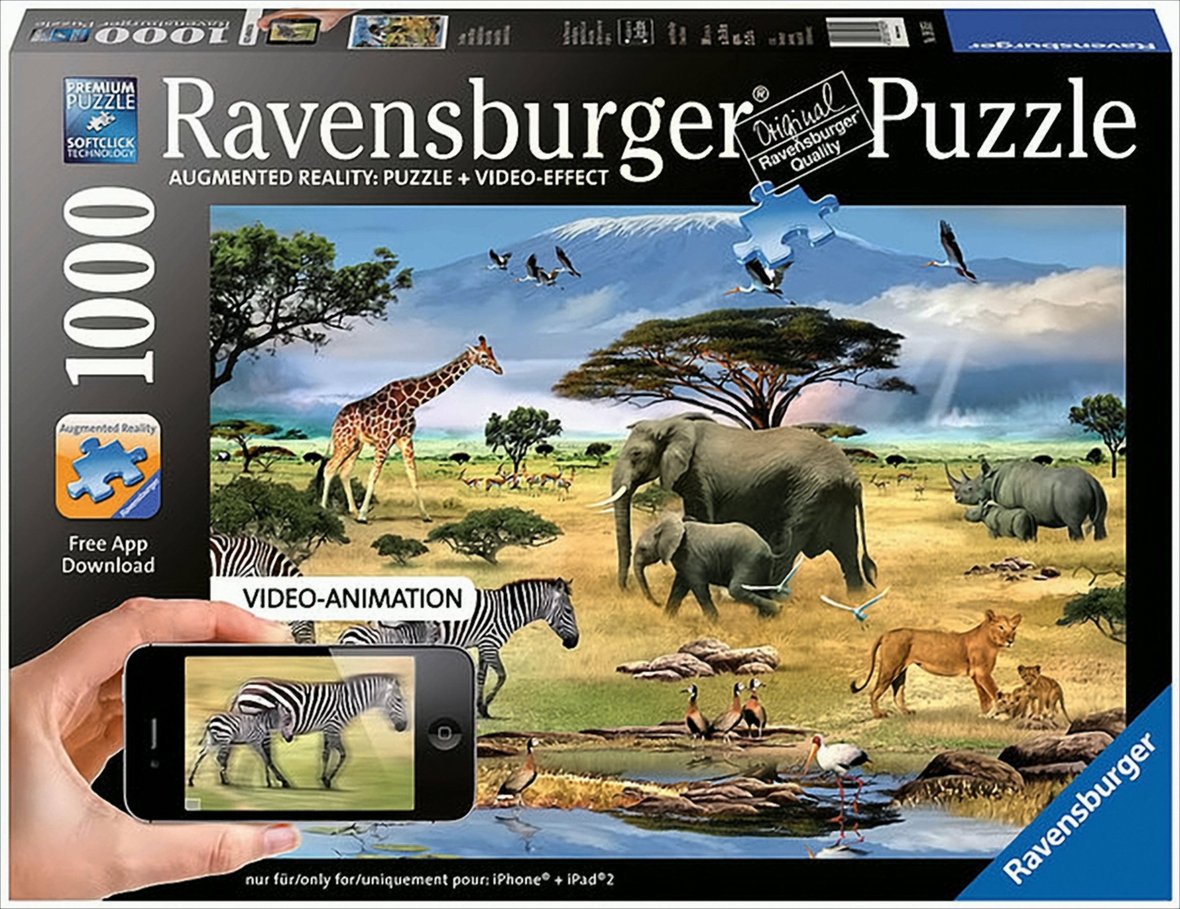 Augmented Reality Puzzle - Tiere Afrikas, 1000 Teile 