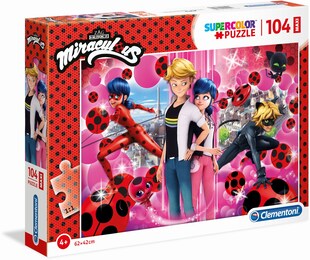 Supercolor Puzzle - Miracolous, 104 Teile 