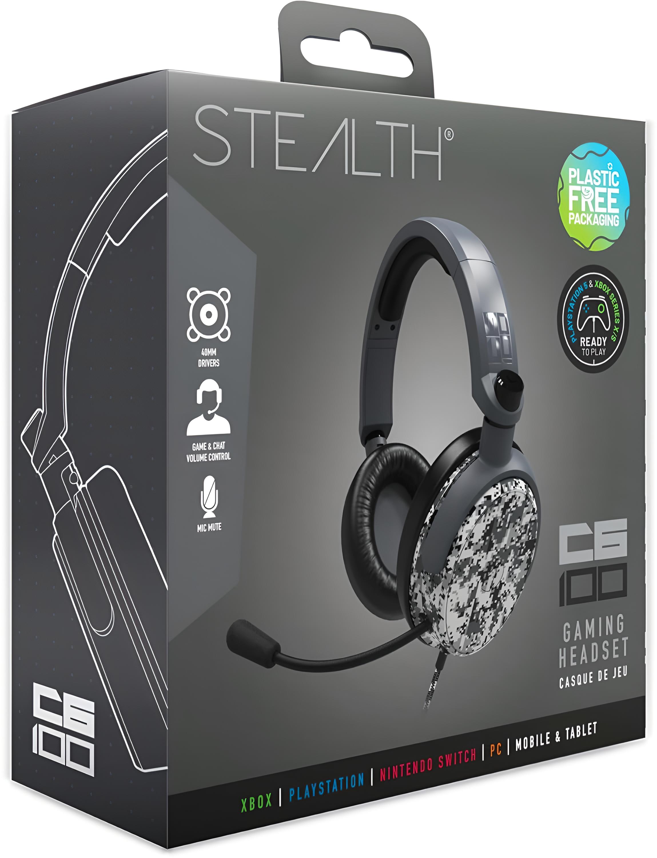 Stealth C6-100 Gaming Headset Urban Grey Digital Camo 