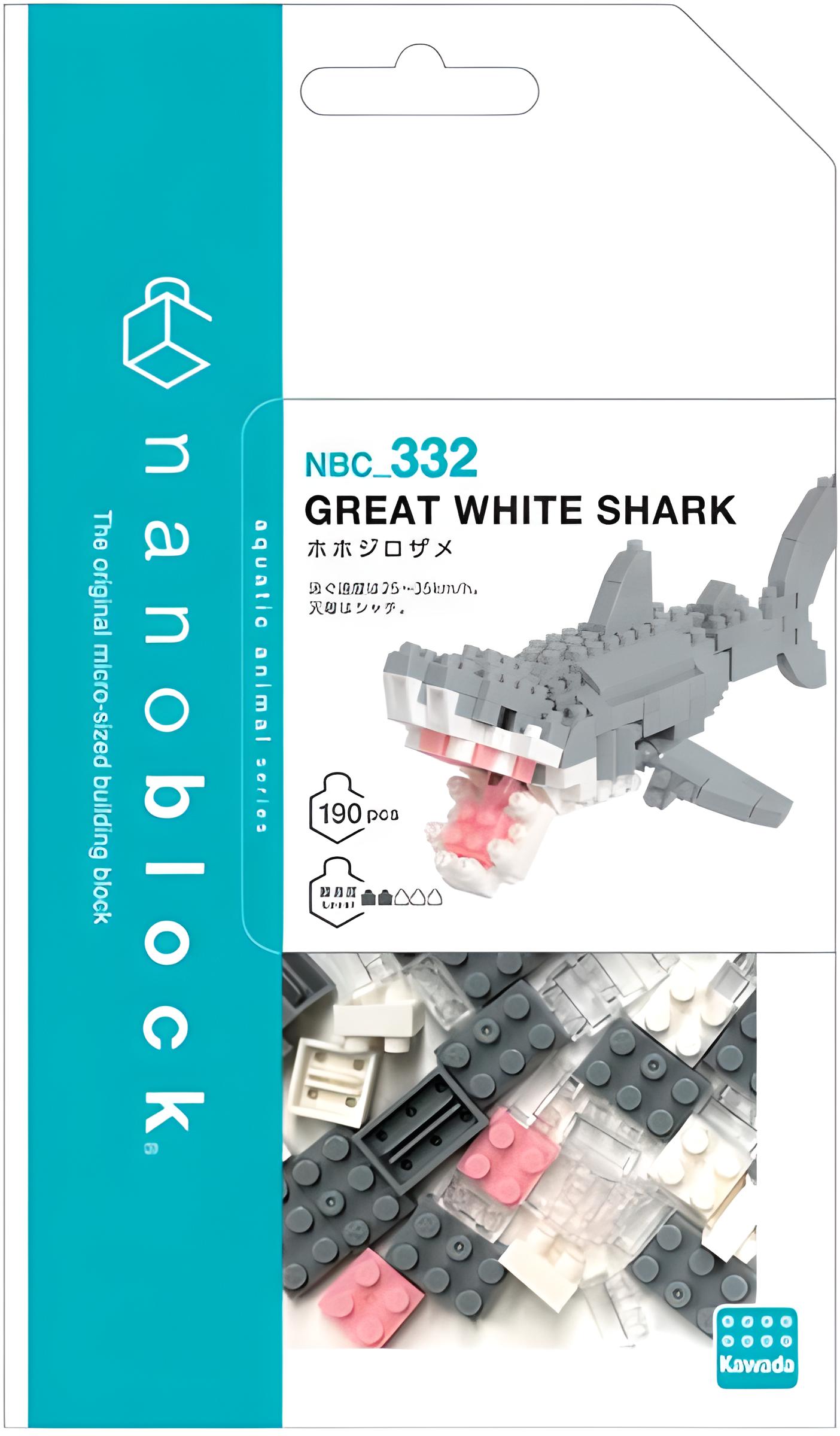 Nanoblock Wei&szlig;er Hai gro&szlig; - 190 Teile 