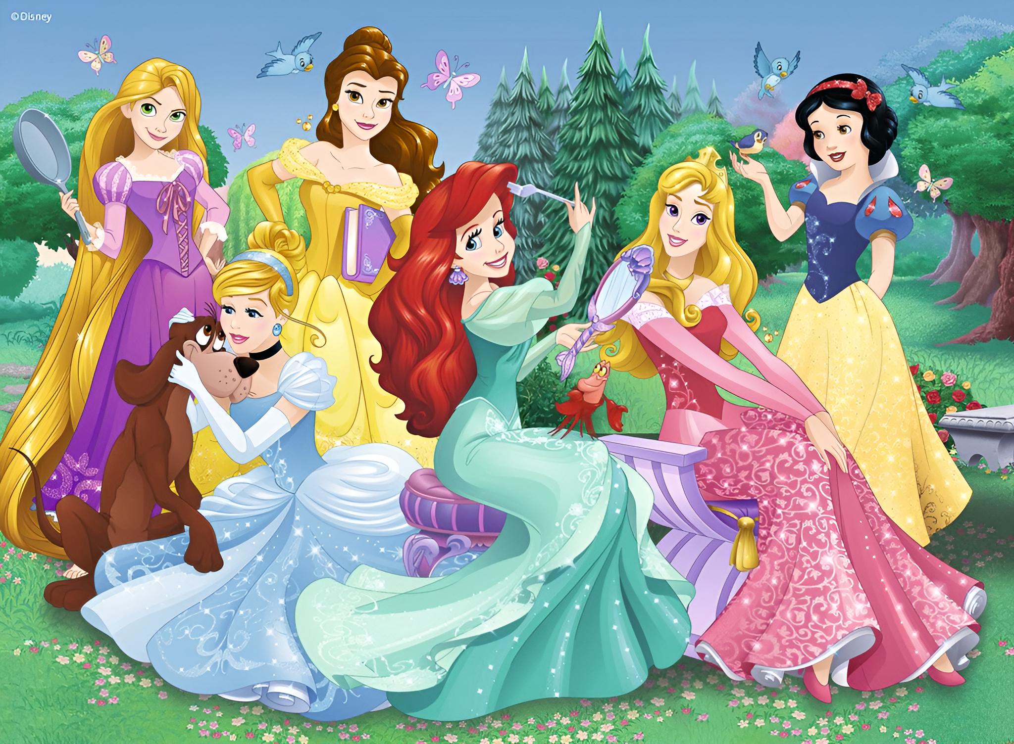 Dreifarbiges Leuchtpuzzle - Disney Princess, 100 Teile 