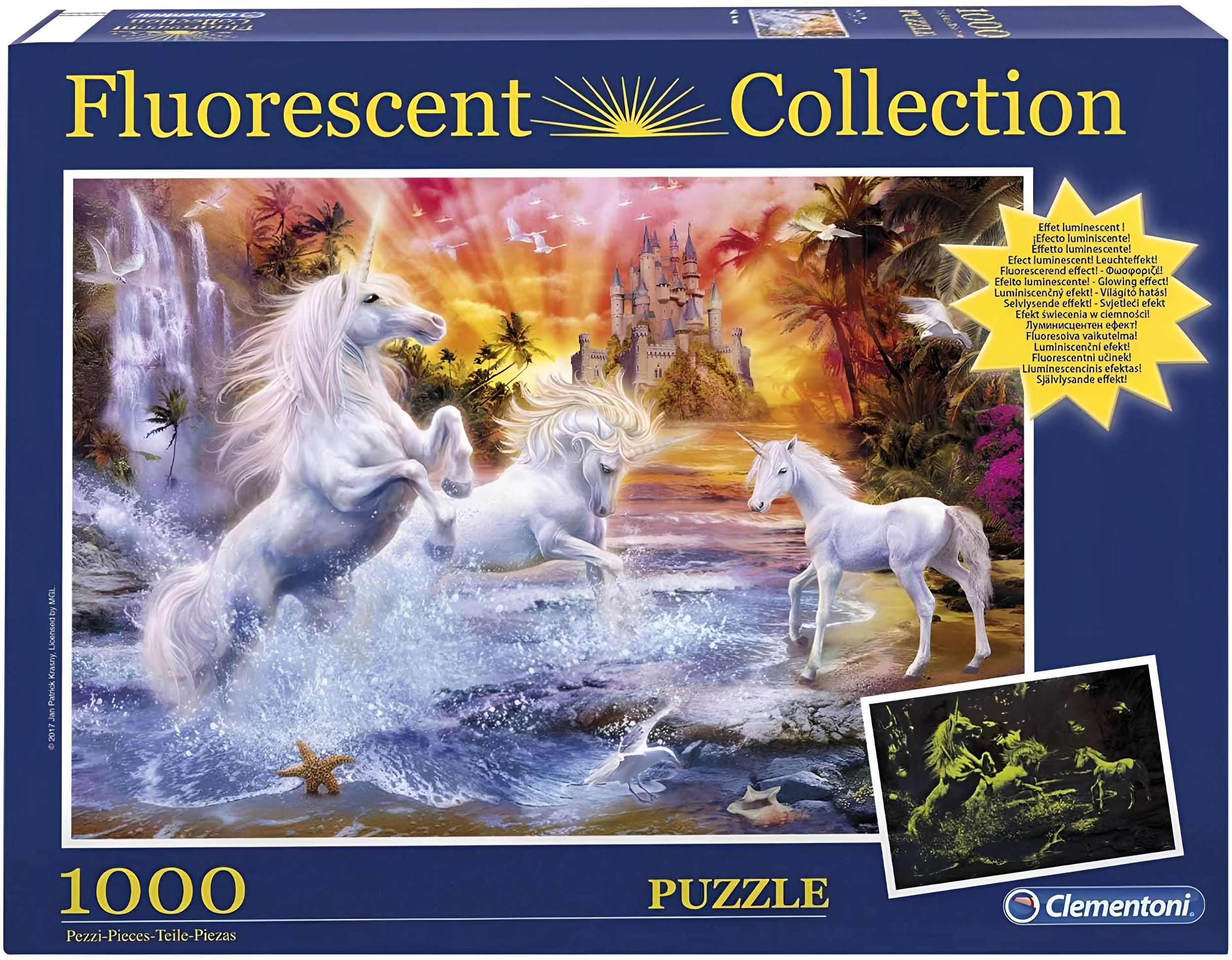 Fluorescent Collection Wild Unicorns Puzzle 