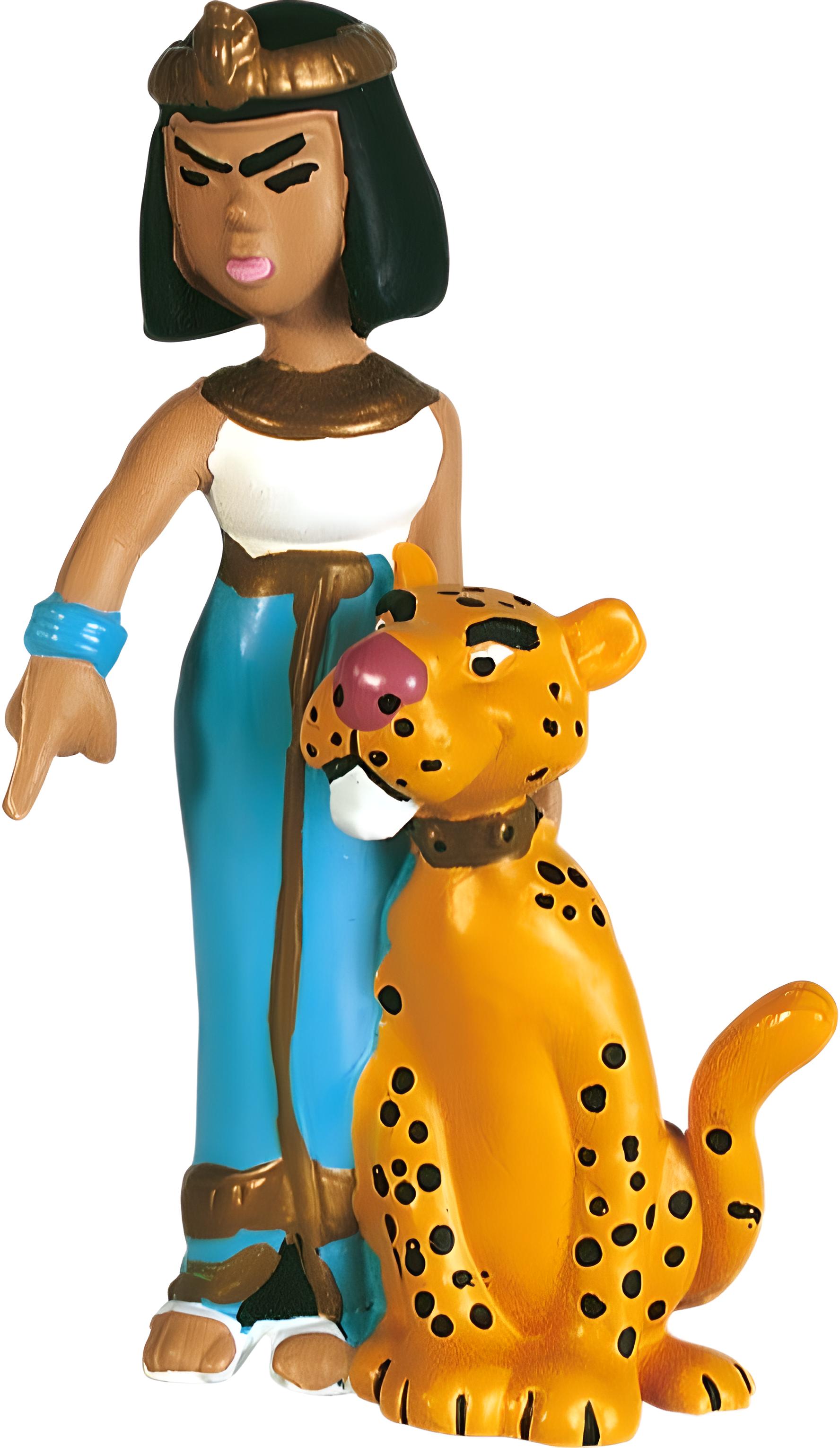 Asterix: Figur Kleopatra mit Leopard 