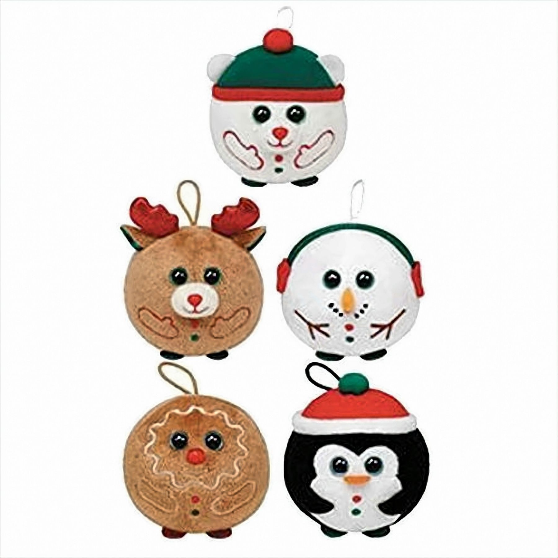 TY 8,5cm XMas Rentier, Lebkuchen, Pinguin, Eisb&auml;r, Schneemann Anh&auml;nger 