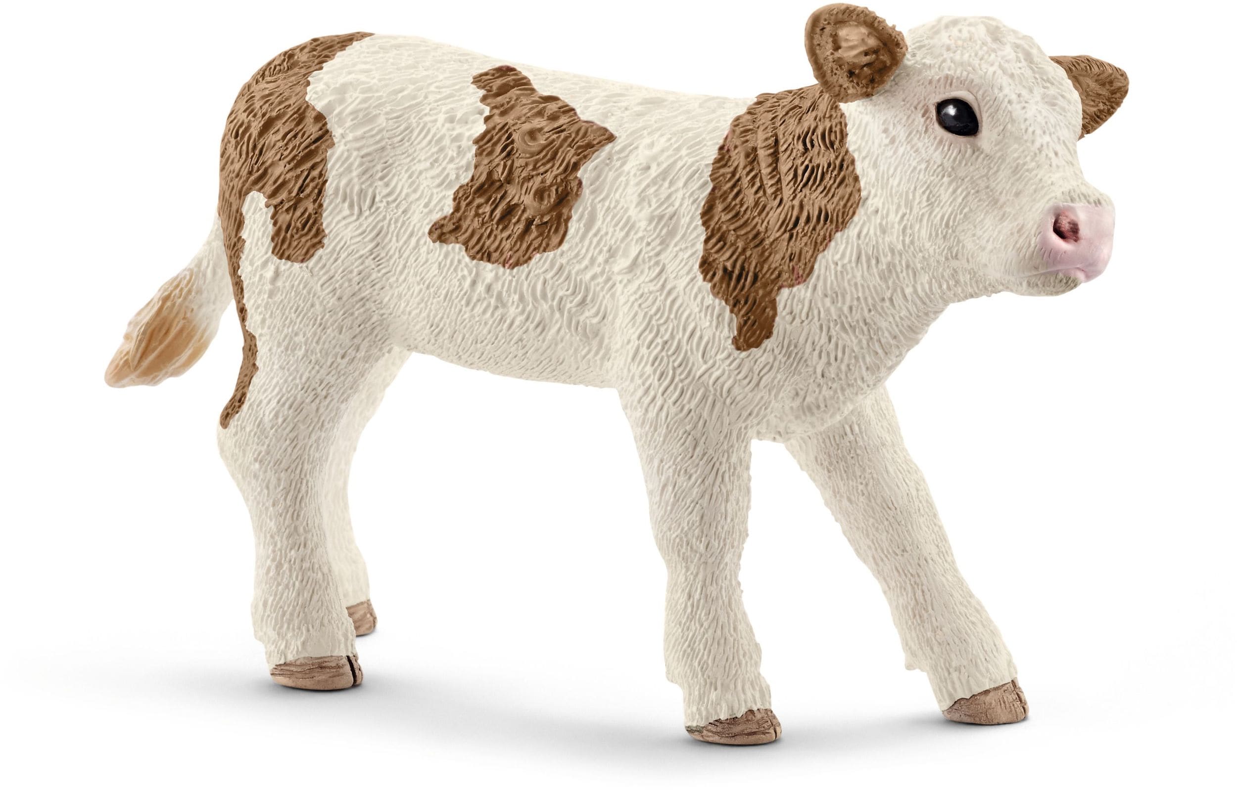 Schleich 13802 - Fleckvieh Kalb, mehrfarbig 