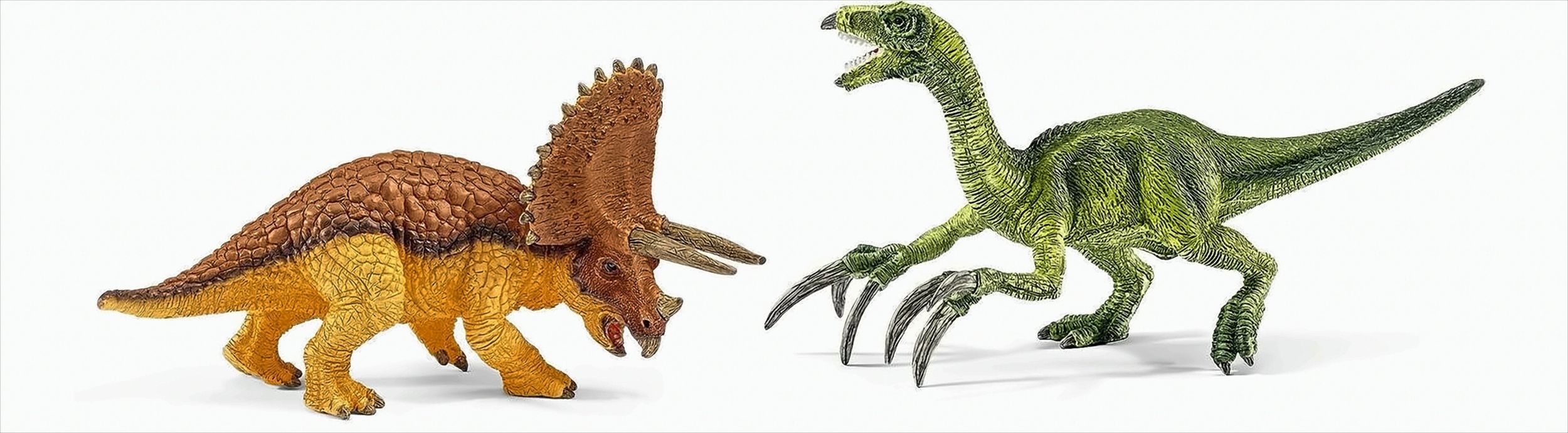Schleich 42217 - Spielzeugfigur - Triceratops und Therizinosaurus 