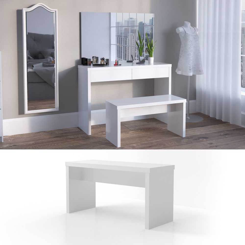 VICCO Sitzbank f&uuml;r Schminktisch "Viola" Kosmetiktisch Hochglanz Frisiertisch 