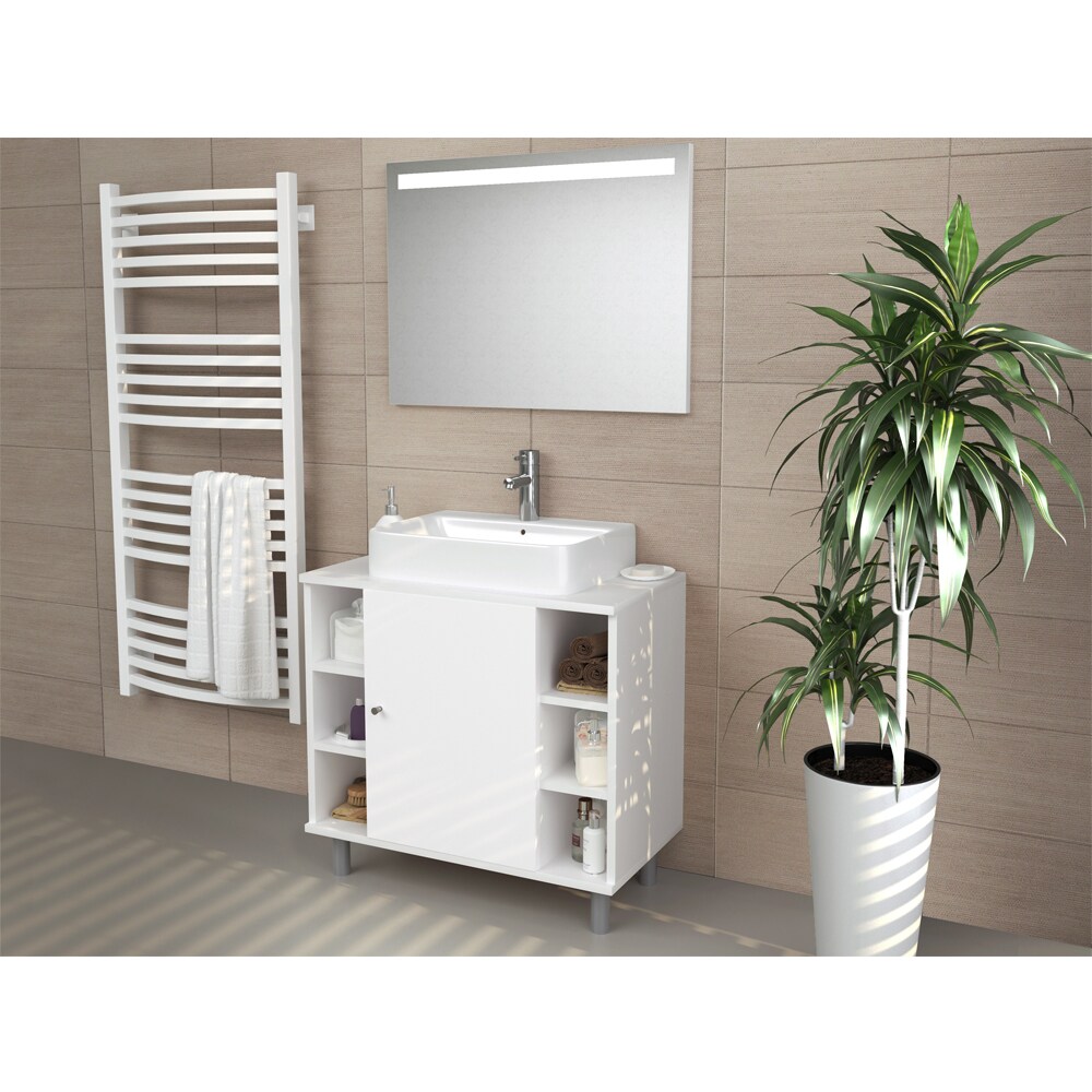 VICCO Waschbeckenunterschrank FYNN Wei&szlig; - Badm&ouml;bel Badschrank Unterschrank 