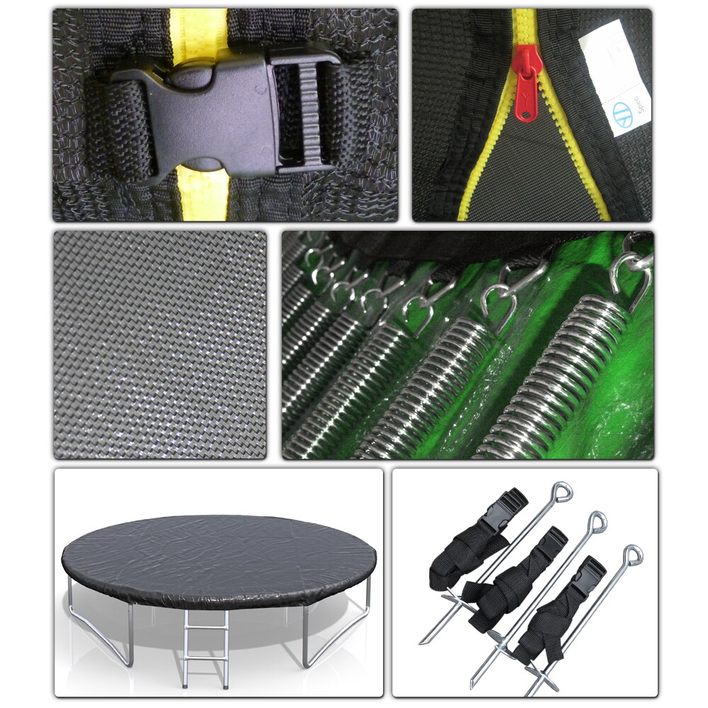 XXL Trampolin Gartentrampolin 244cm Komplettset mit Netz innenliegend + Leiter 