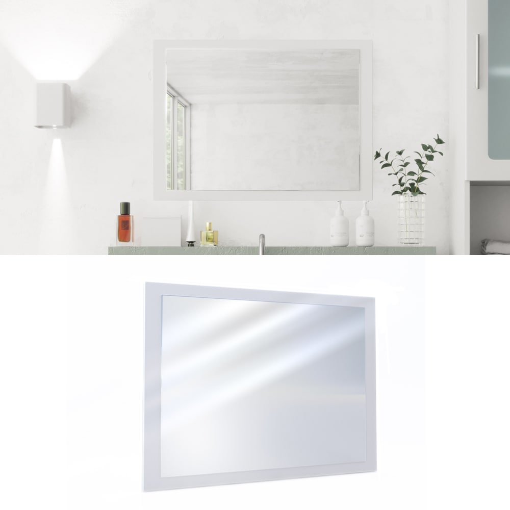 VICCO Badspiegel 45 x 60 cm Wei&szlig; -Badezimmerspiegel Spiegel Bad H&auml;ngespiegel 