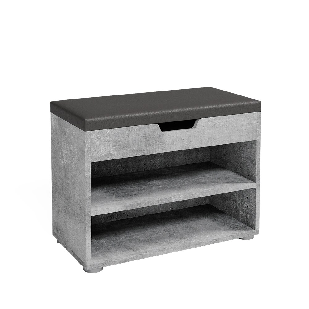 VICCO Schuhbank Schuhschrank Schuhablage Sitzbank Klappdeckel 6 Paar Beton 