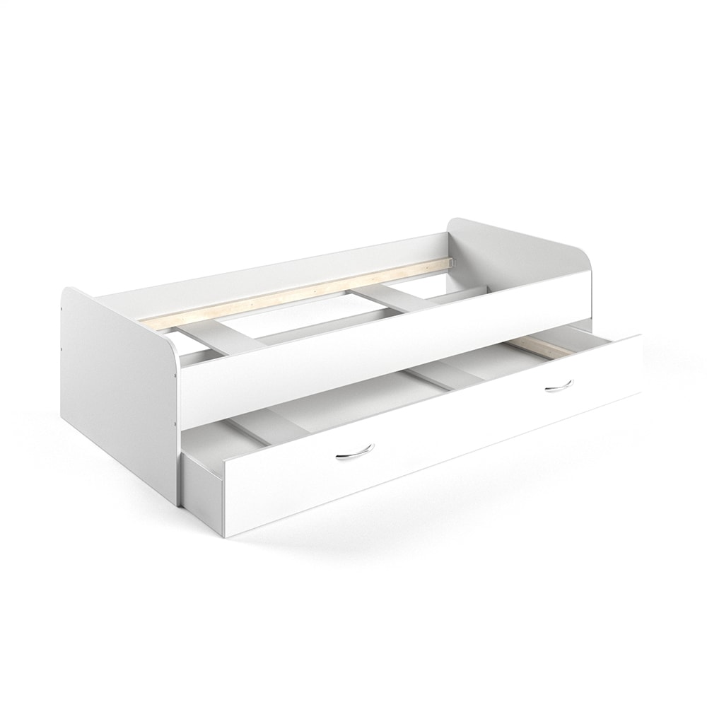 VitaliSpa Bett Enzo Jugendbett mit G&auml;steliege Funktionsbett 90x200 cm Wei&szlig; 