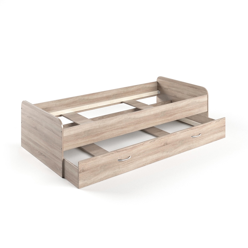 VitaliSpa Bett Enzo Jugendbett mit G&auml;steliege Funktionsbett 90x200 cm  Sonoma 