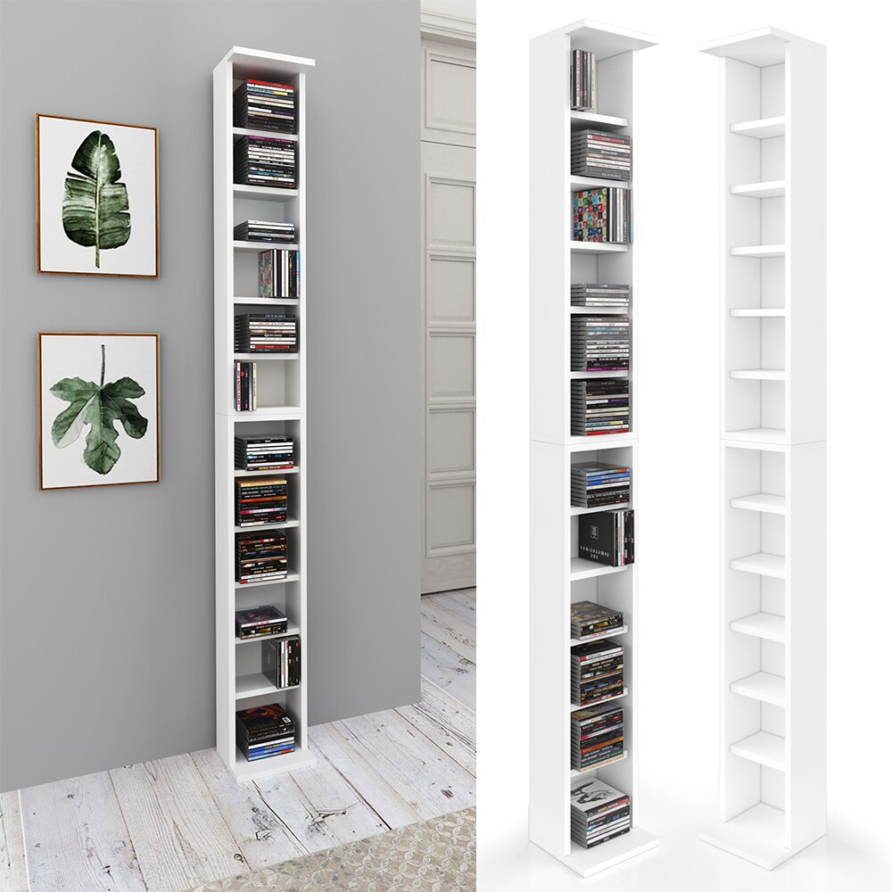 VICCO CD Regal DVD St&auml;nder Wei&szlig; Wandregal H&auml;ngeregal B&uuml;cherregal B&uuml;roregal 