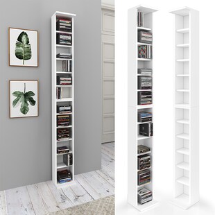 VICCO CD Regal DVD Ständer Weiß Wandregal Hängeregal Bücherregal Büroregal 