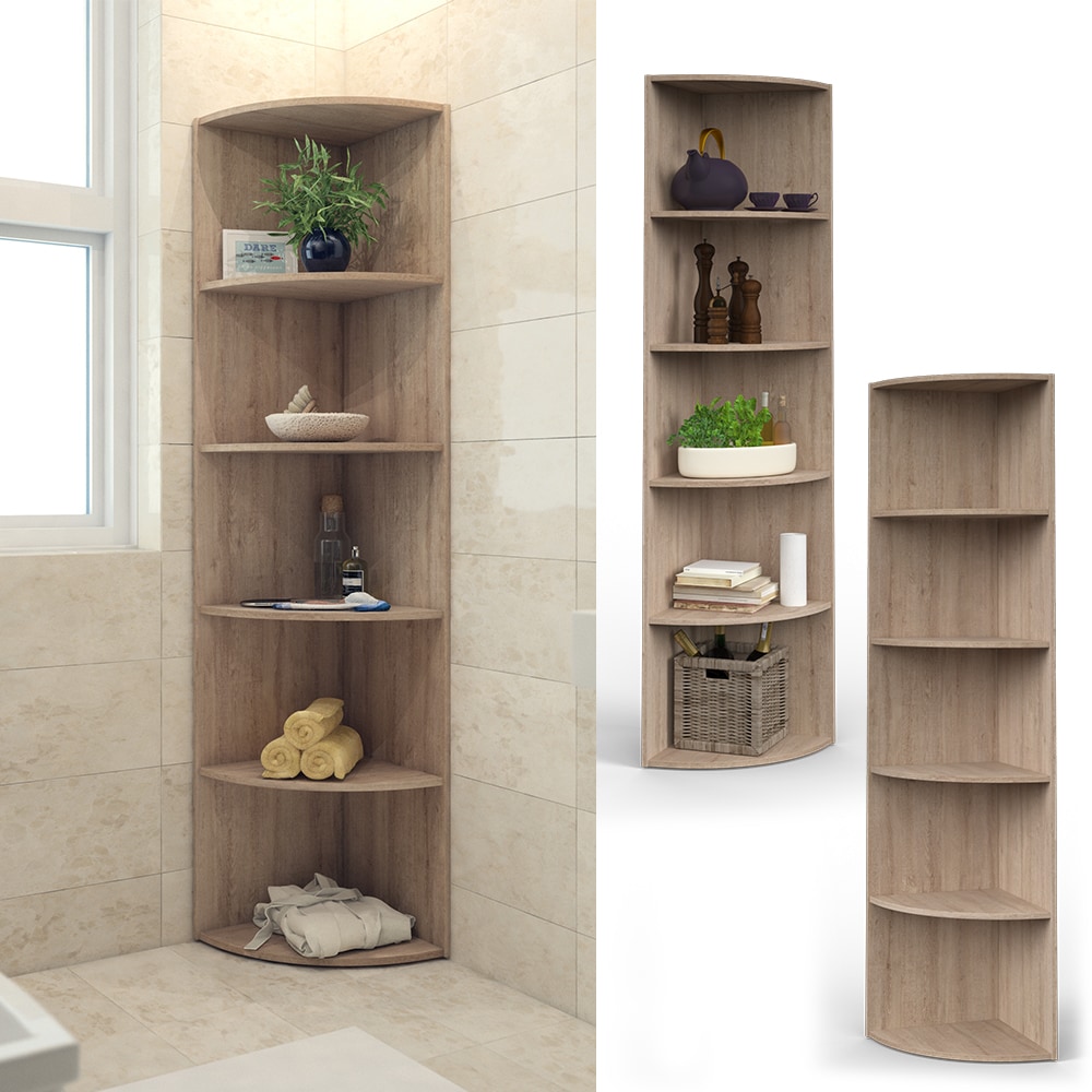 VICCO Eckregal ECKI 180 x 40 cm Eiche Sonoma - K&uuml;chenregal Badregal Wohnzimmer 