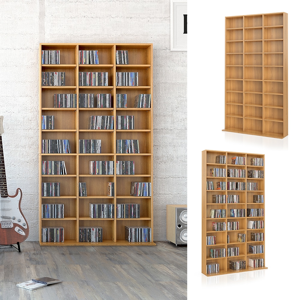 Vicco Wandregal CD DVD Regal Standregal Medienregal Regalwand B&uuml;cherregal Buche 