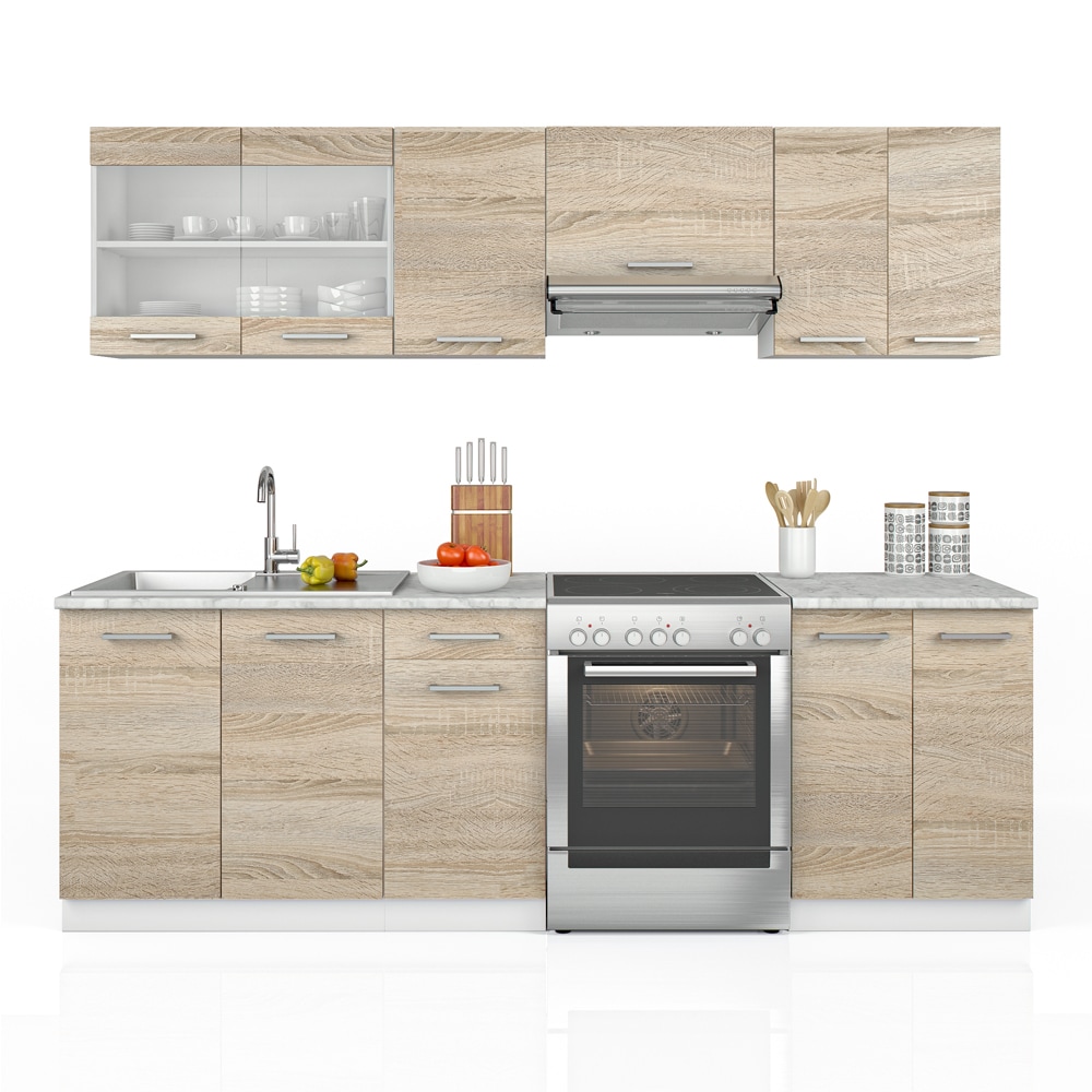 Vicco K&uuml;che Raul K&uuml;chenzeile K&uuml;chenblock Einbauk&uuml;che 240 cm Fronten W&auml;hlbar 