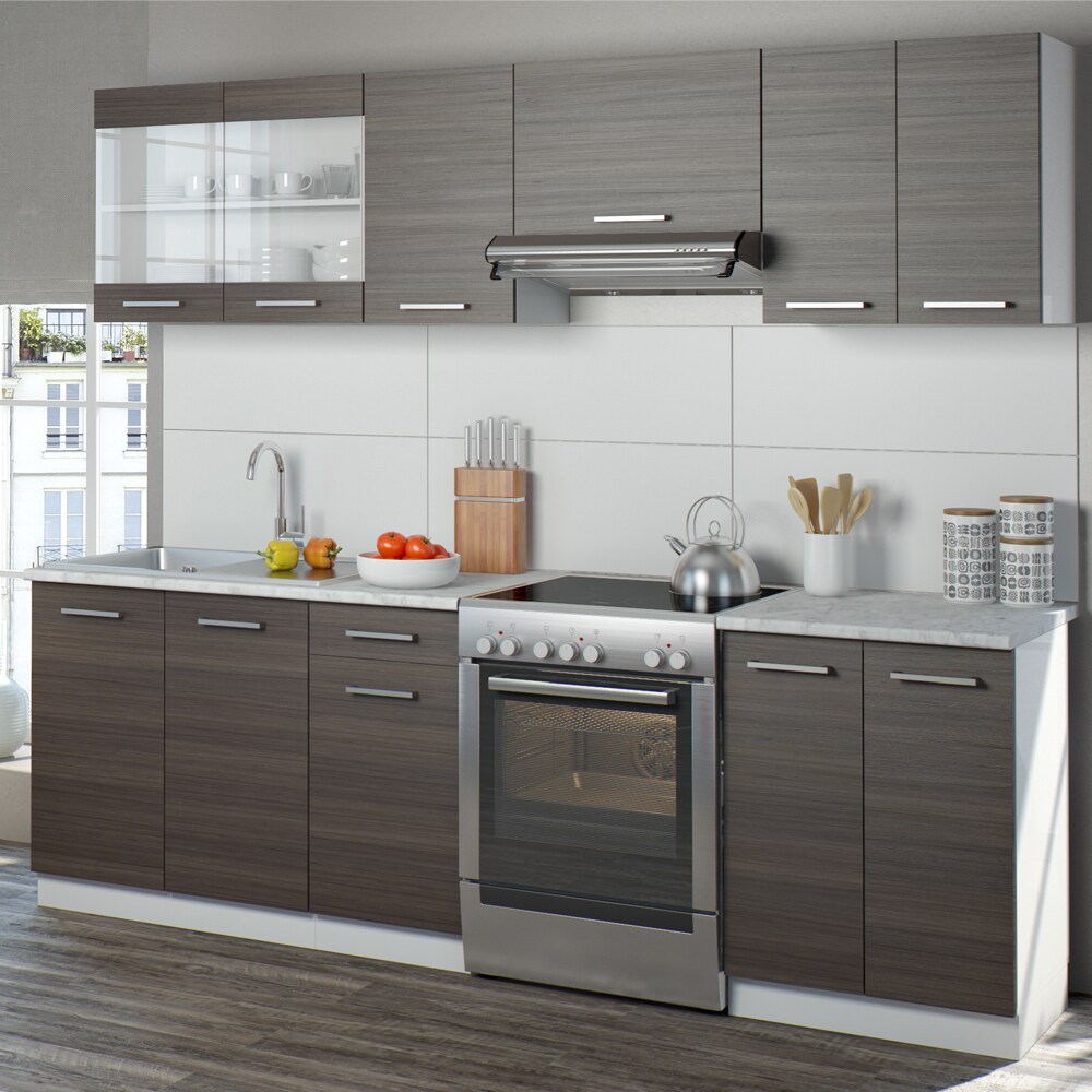 Vicco - Cuisine Raul, Gris noble, 240 cm, pt Marbre