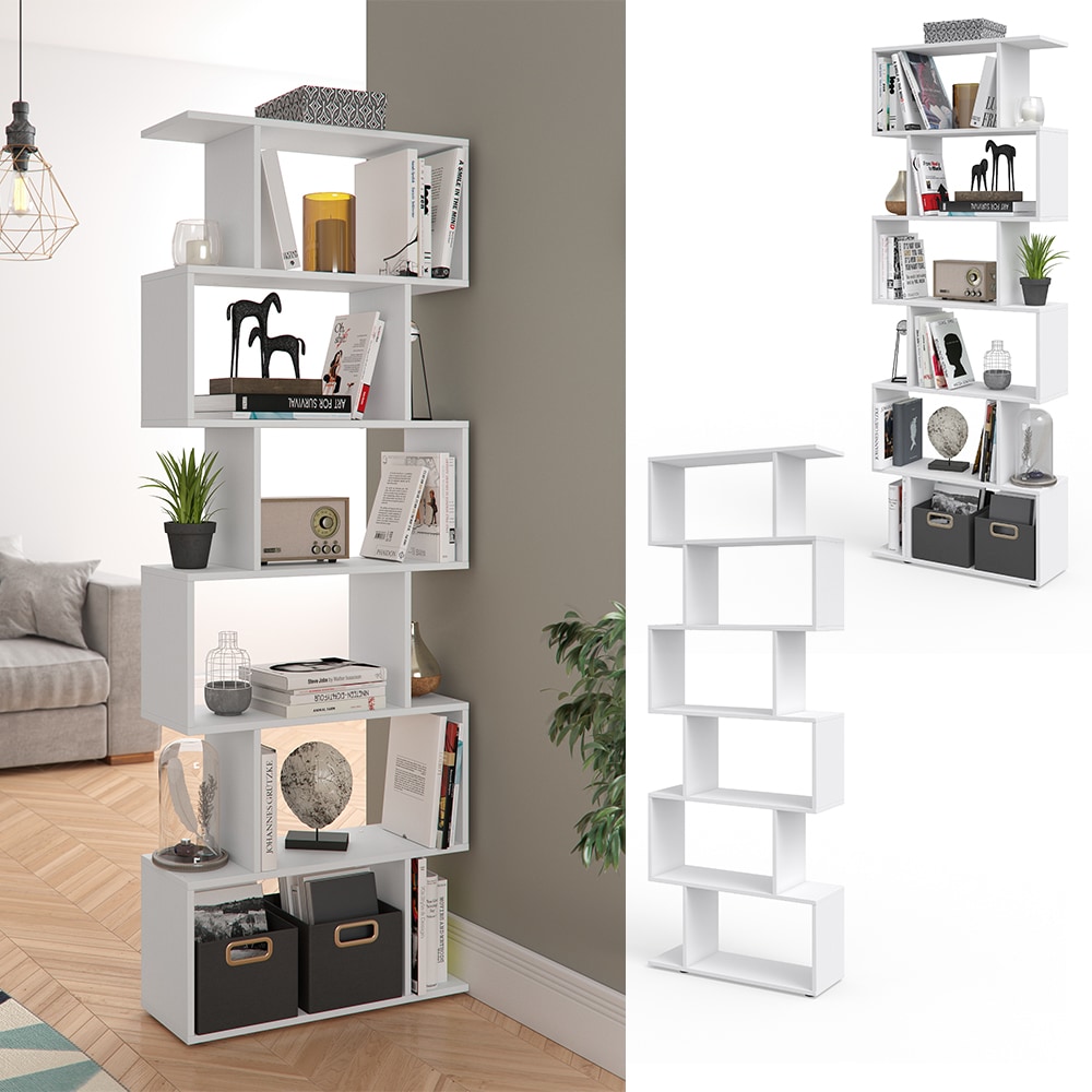 Vicco Raumteiler Levio B&uuml;cherregal Standregal Aktenregal Hochregal Regal Wei&szlig; 
