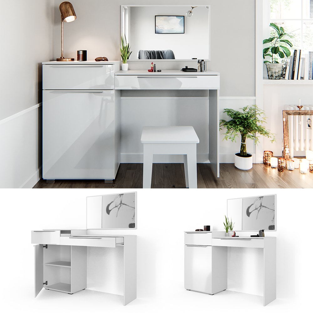 Vicco Schminktisch Little Lilli Frisiertisch Kommode Frisierkommode Spiegel Wei&szlig; 