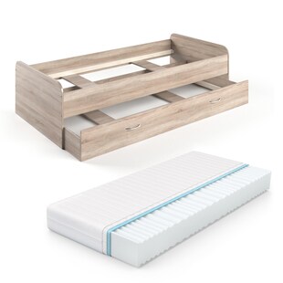 VitaliSpa Bett Enzo Jugendbett mit Gästeliege Funktionsbett 90x200 cm  Sonoma 