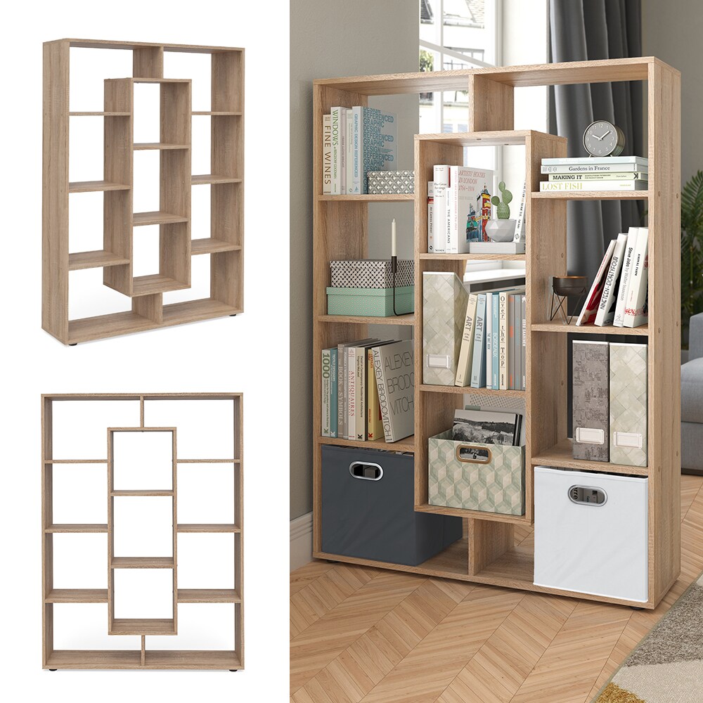 Vicco Raumteiler Bücherregal Standregal Wandregal Büroregal 11 Fächer Sonoma Image