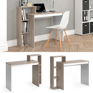 Vicco Schreibtisch Leo Schreibtisch Arbeitstisch Regal PC Tisch Weiß Sonoma 